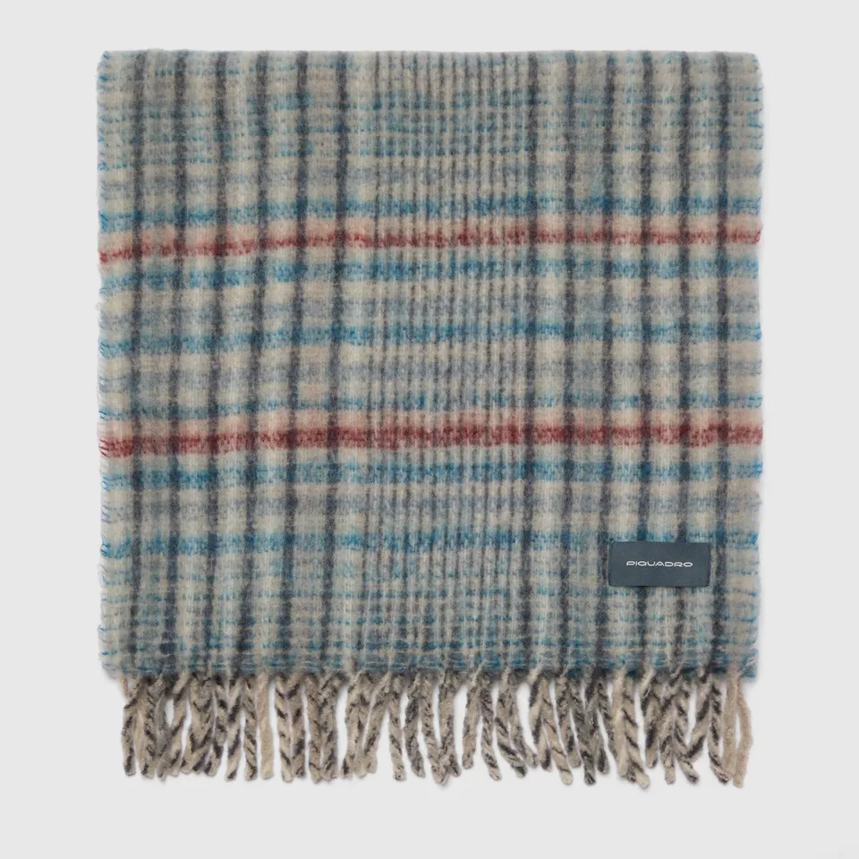 Piquadro Urban Schal Wollmischung Mohair-Effekt Blau