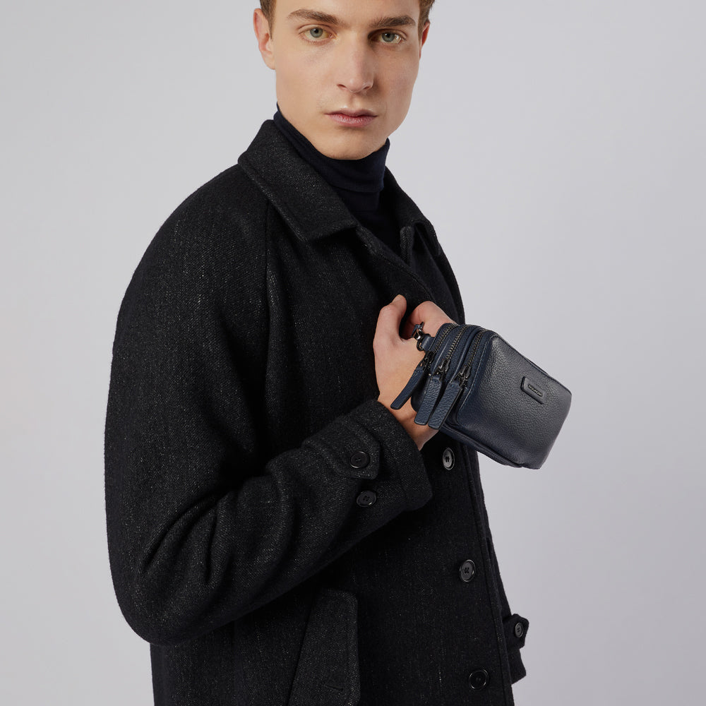 Piquadro Modus Pochette Leder 3 Fächer Schwarz Herren