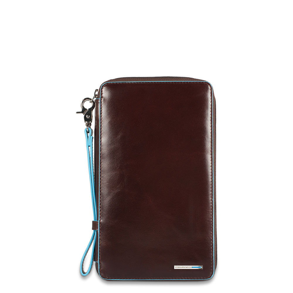 Piquadro Black Square Reiseorganizer Leder schwarz Kartenfach