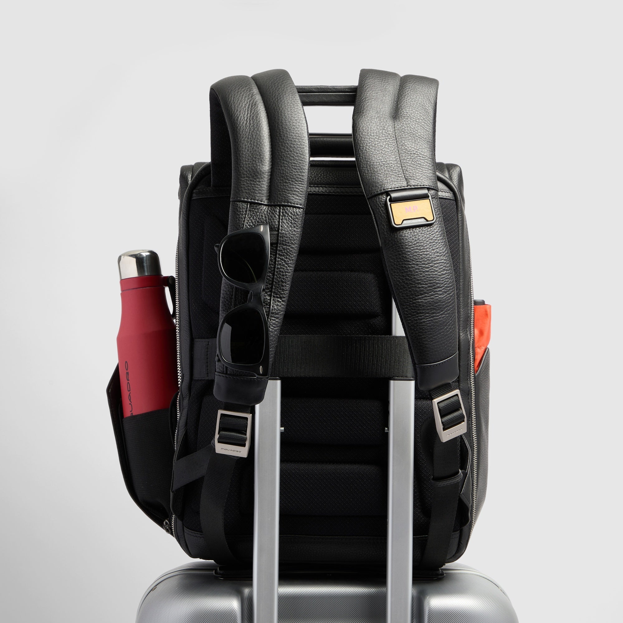 Piquadro Black Square Reiserucksack 15,6 Zoll Leder schwarz