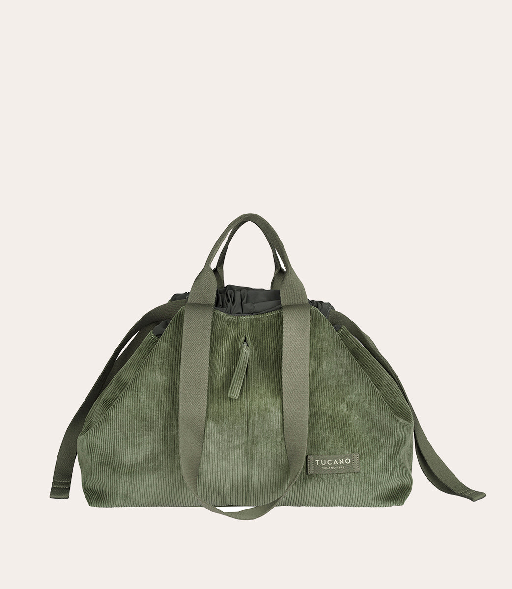 Tucano Carry Corduroy Medium Shopper Grün Samt