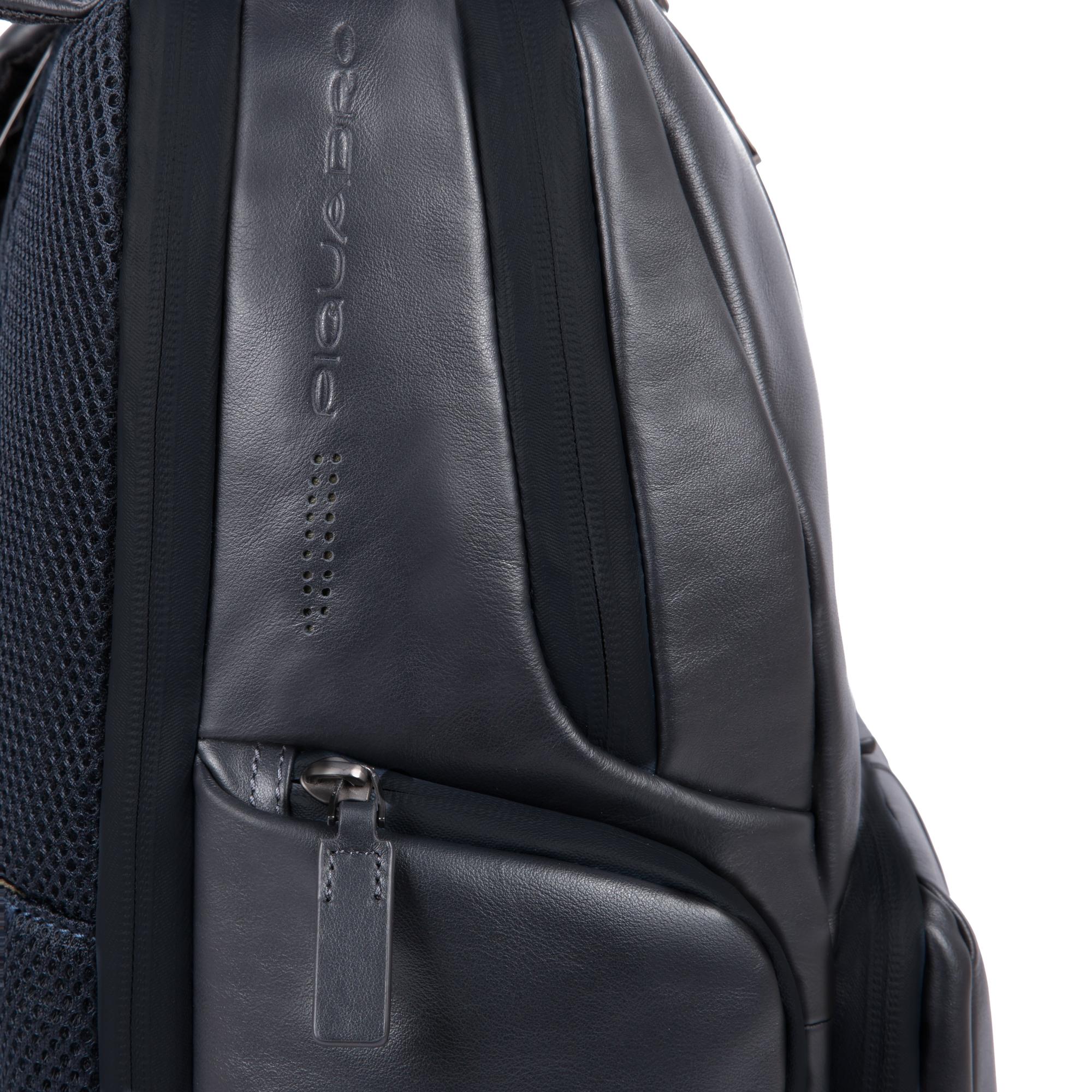 Piquadro Blue Square Rucksack 15,6 Zoll schwarz Leder