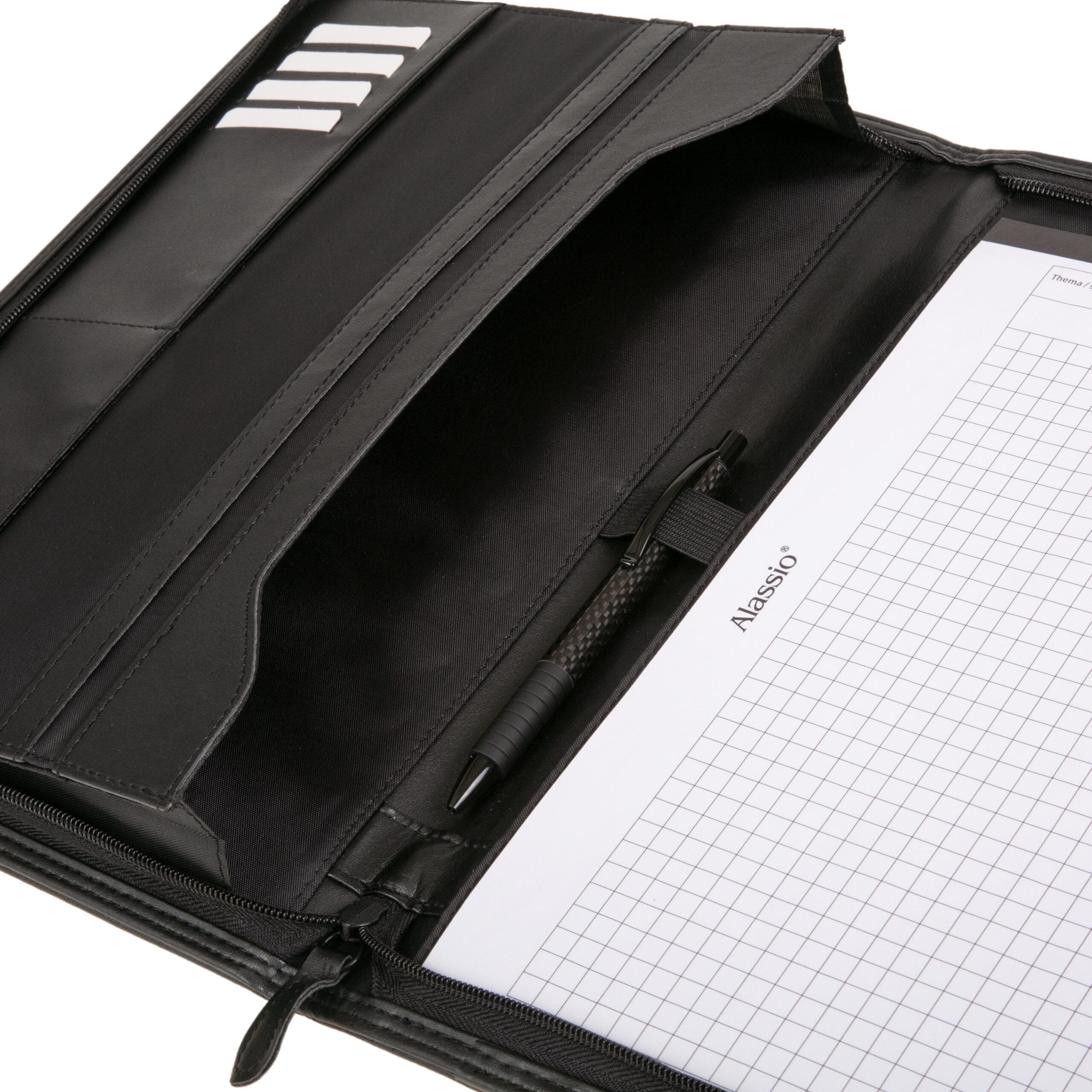 Lightpak Lorenzo Reißverschlussmappe A4 Kunstleder schwarz