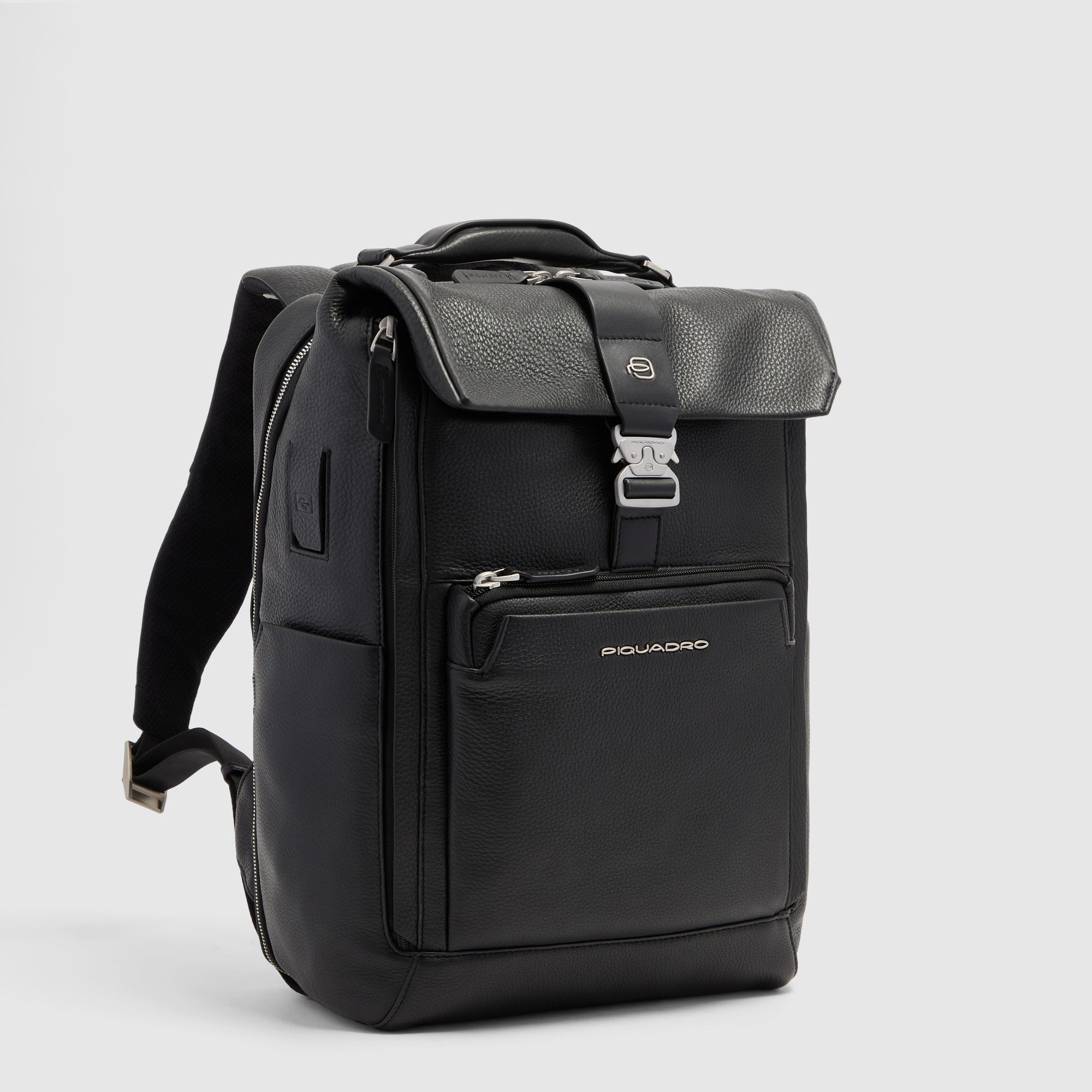Piquadro Black Square Reiserucksack 15,6 Zoll Leder schwarz