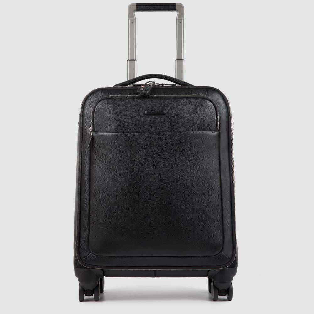 Piquadro PQ-Light Kabinentrolley 4 Rollen Laptop Schwarz