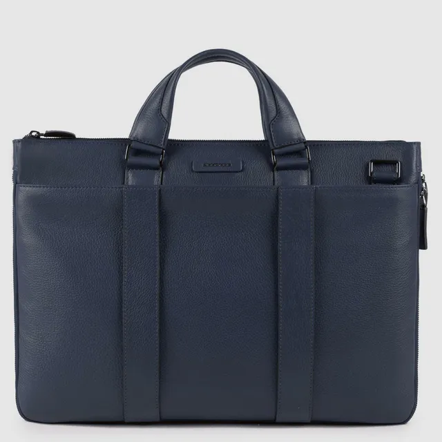 Piquadro Black Square Laptoptasche 15 Zoll Leder schwarz
