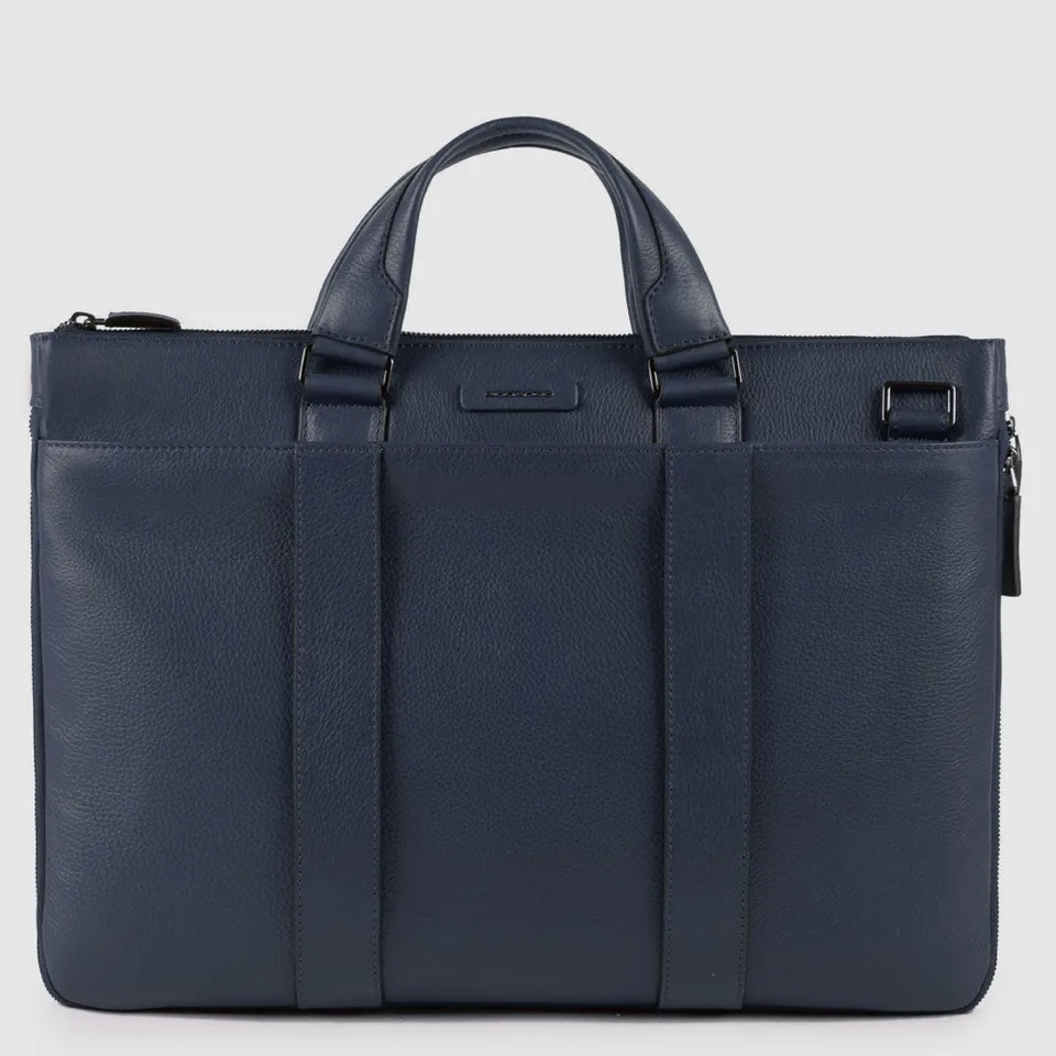 Piquadro Black Square Laptoptasche 15 Zoll Leder schwarz