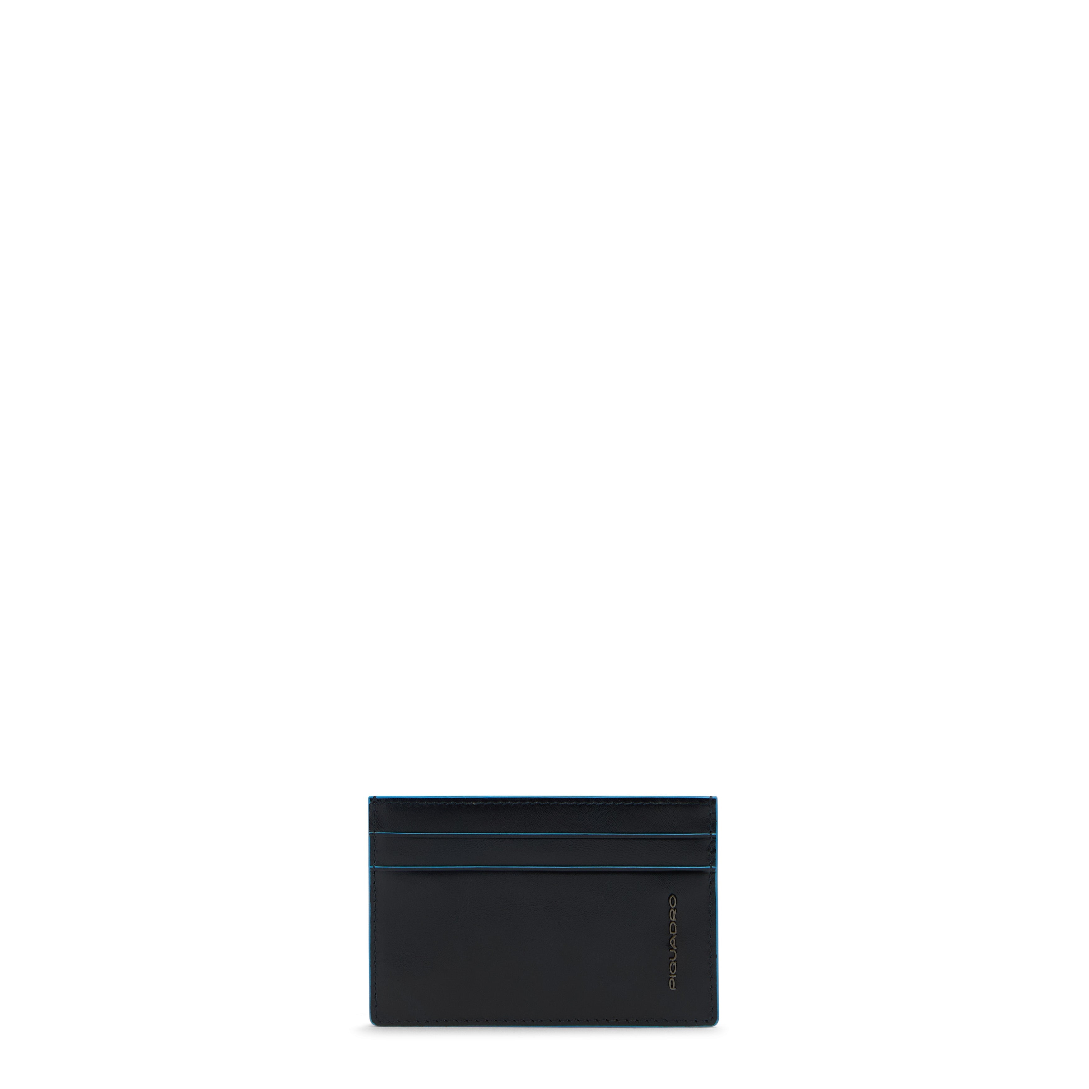 Piquadro Black Square Herren Kartenetui Leder Blau