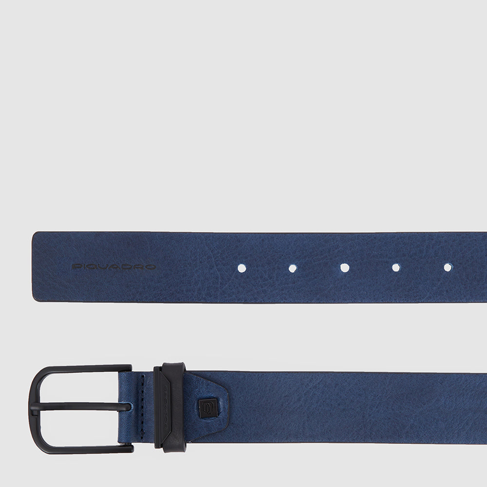 Piquadro Blue Square Gürtel Herren Leder schwarz Dornschliesse
