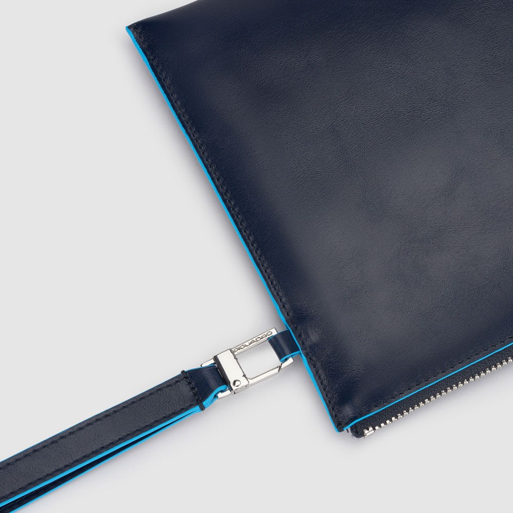 Piquadro Black Square Pochette Herrentasche Schwarz Leder