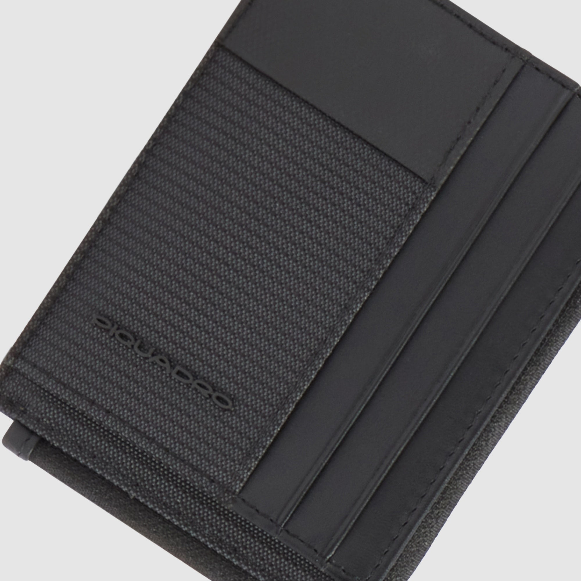 Piquadro Blue Square Geldbörse Leder Schwarz Kartenfach
