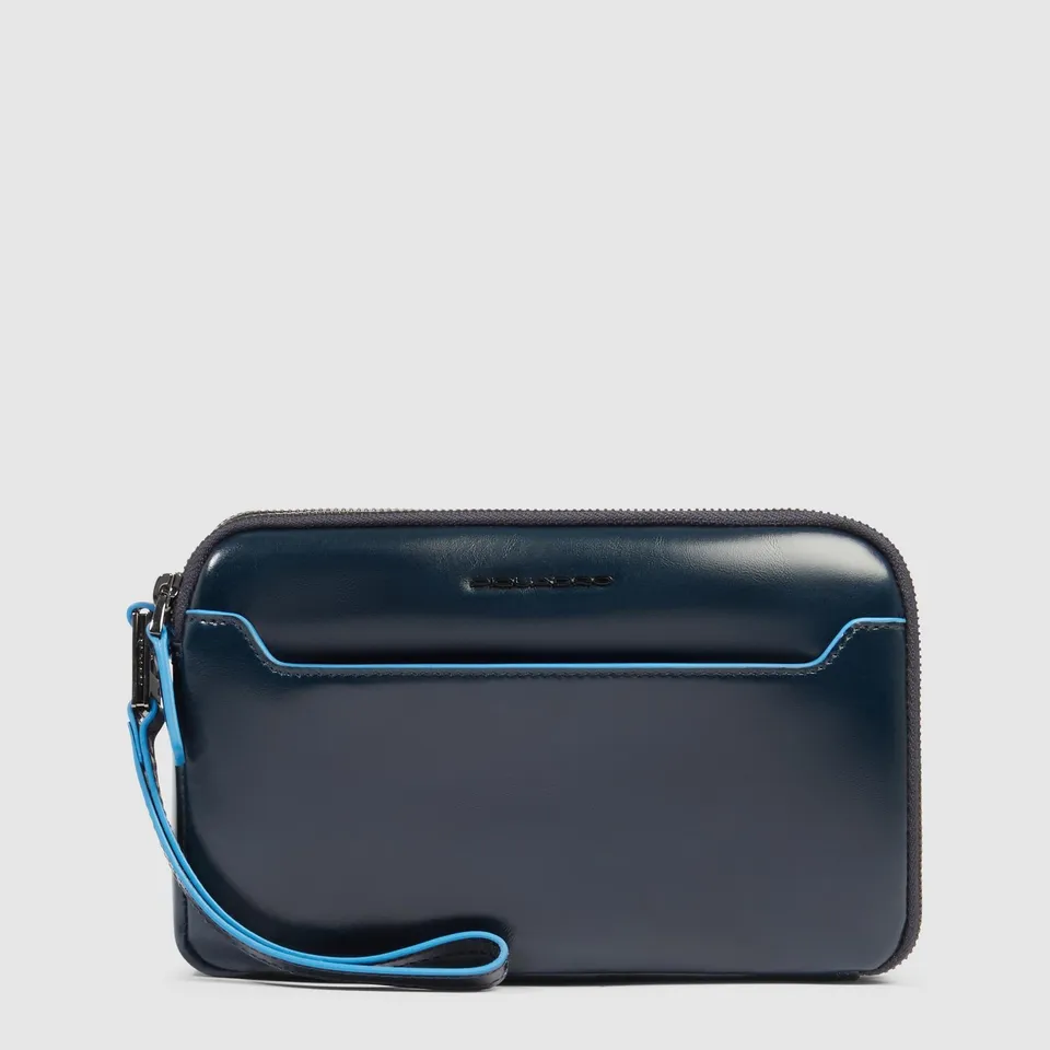 Piquadro Modus Pochette Herren Leder Blau 3 Fächer RFID