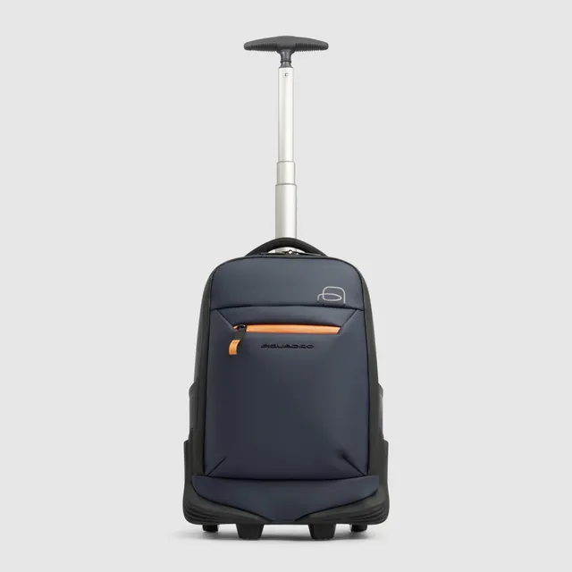 Piquadro PQ-Light Cabin Rucksack Trolley blau wasserabweisend