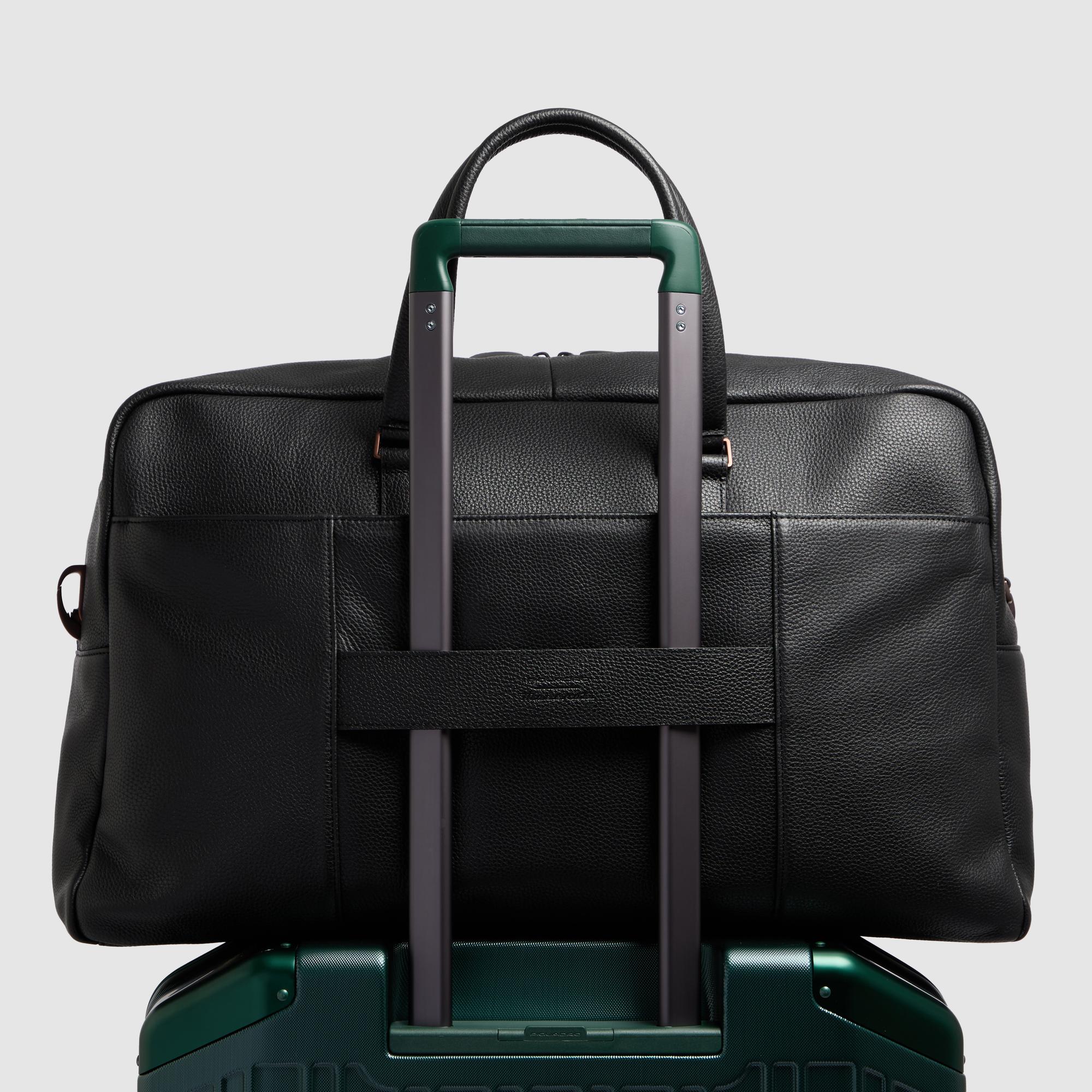 Piquadro Rover x Maserati Reisetasche Leder Schwarz