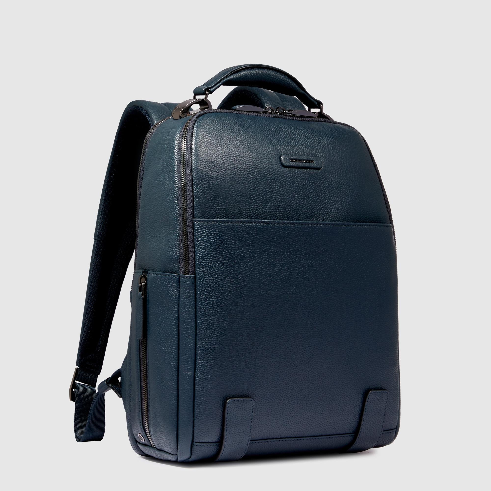 Piquadro Blue Square Rucksack 14 Zoll Laptop Leder