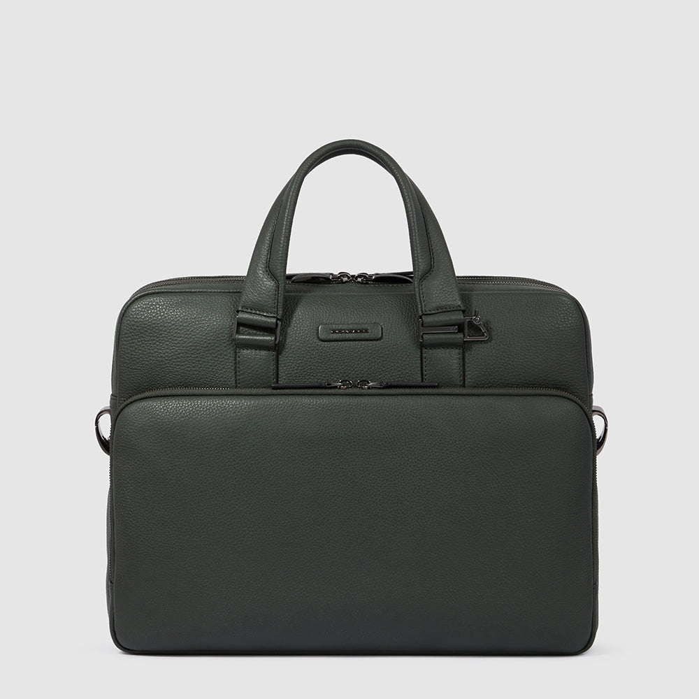 Piquadro Modus Laptoptasche 15,6 Zoll Leder schwarz 2 Fächer