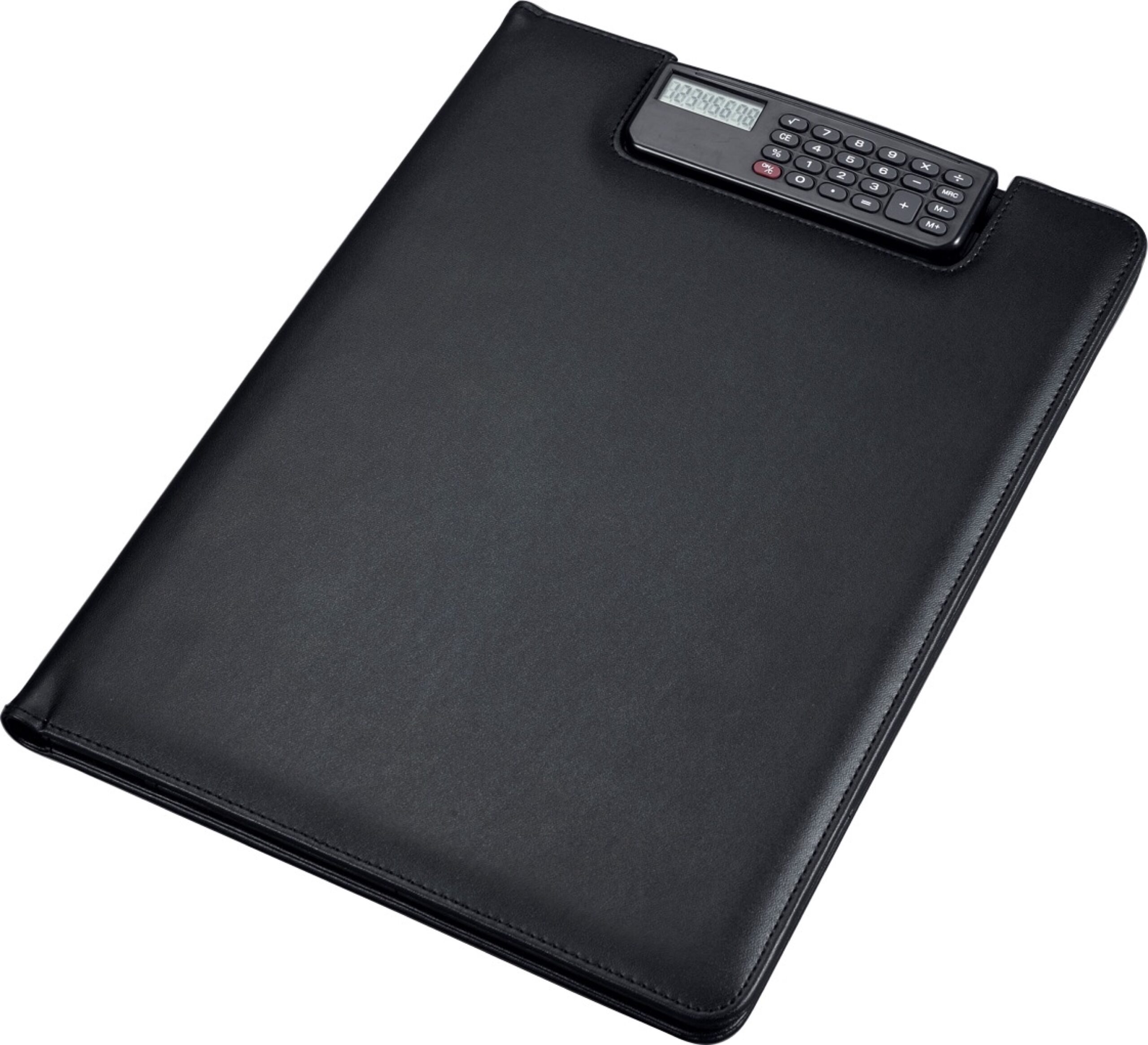 Lightpak Brescia Schreibmappe A4 Lederimitat schwarz mit Rechner