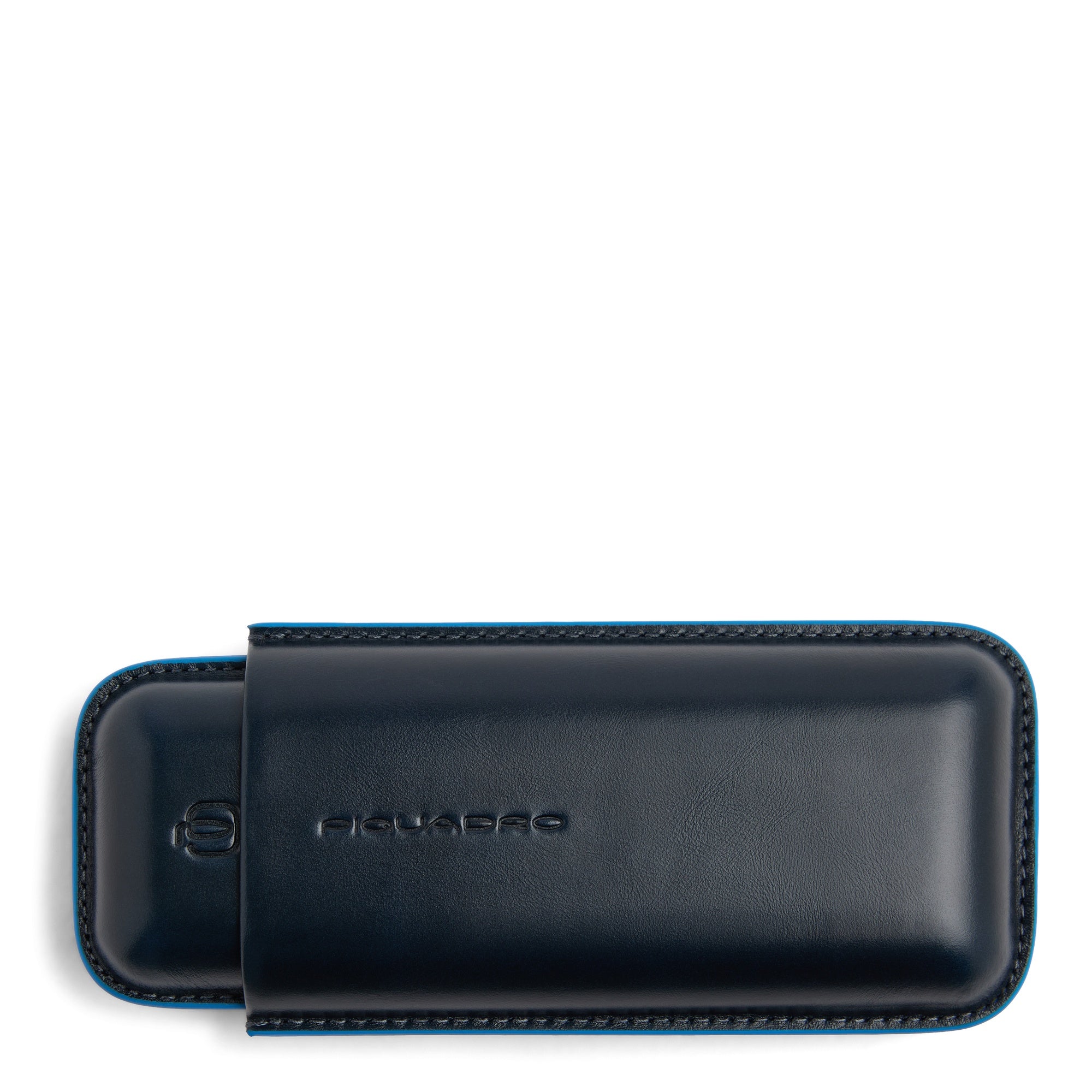 Piquadro Blue Square Zigarrenetui Leder Blau Zigarrenhülle