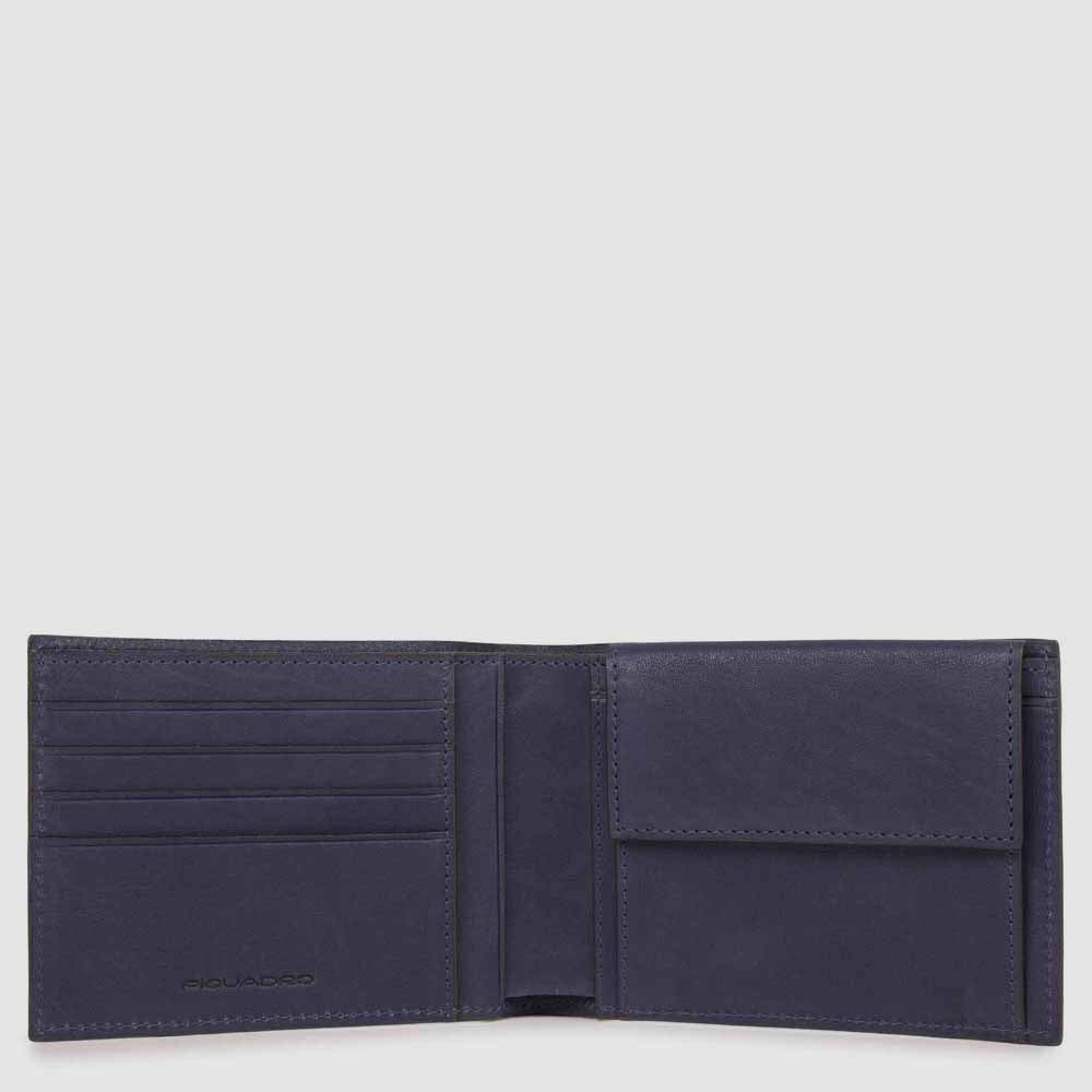 Piquadro Blue Square Geldbörse Herren Leder Münzfach RFID