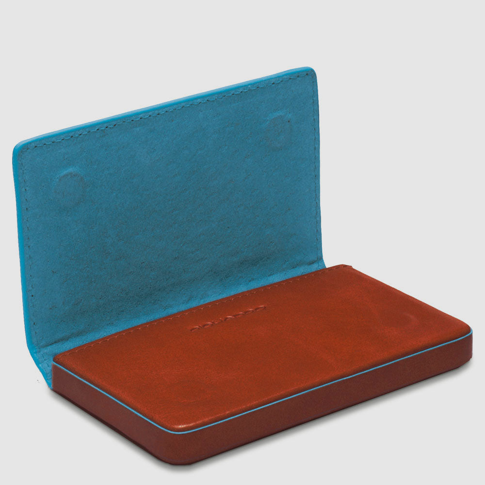 Piquadro Black Square Visitenkarten-Etui schwarz Leder