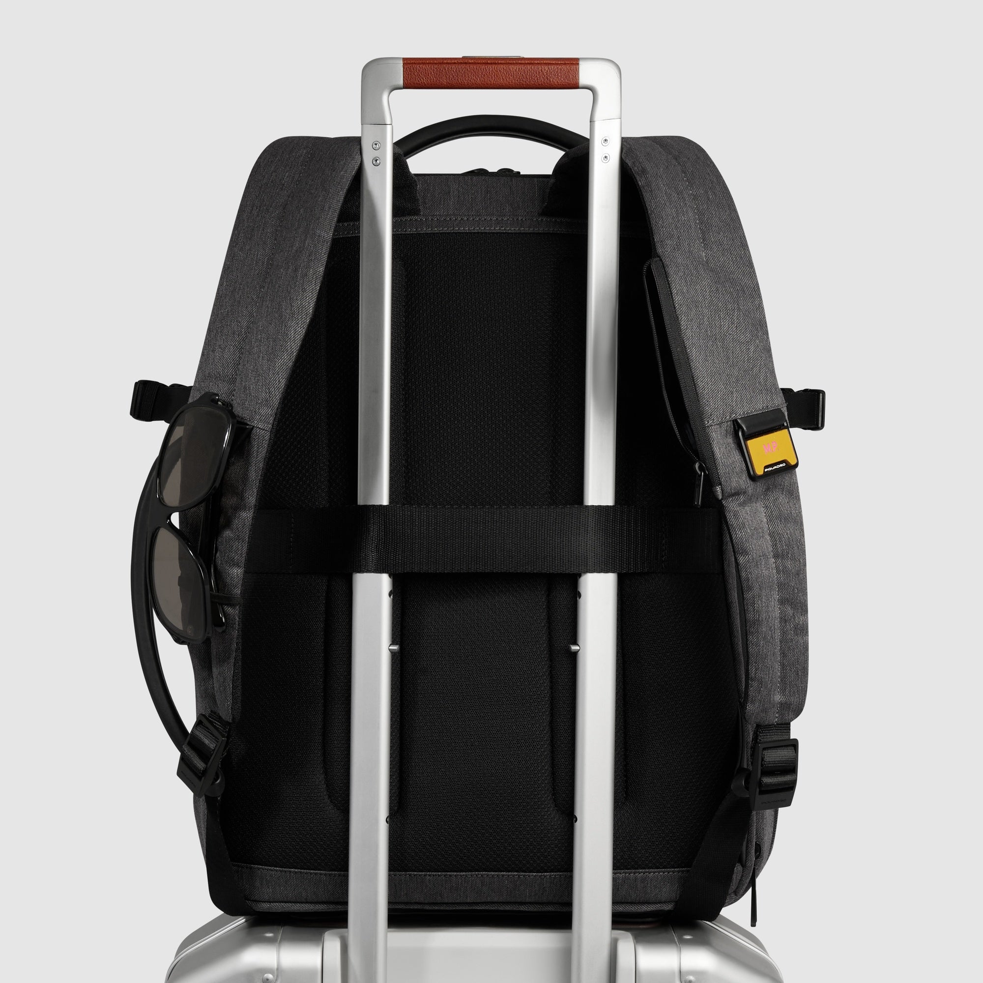 Piquadro Black Square Rucksack 15,6 Zoll schwarz erweiterbar