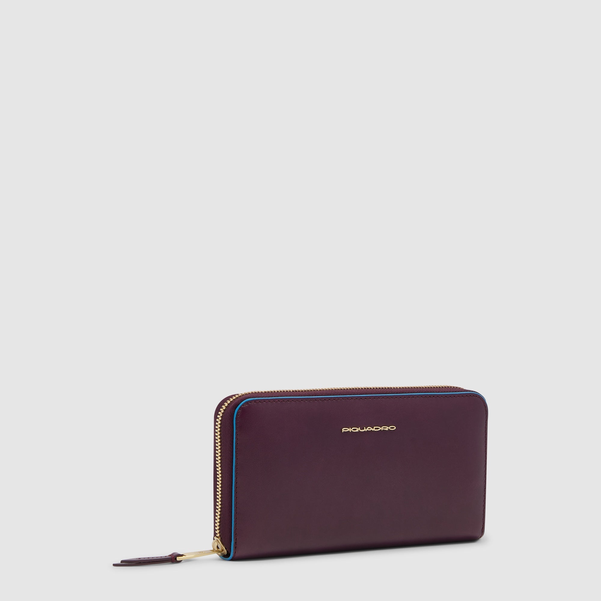 Piquadro Materia Damen-Geldbörse Leder Zip-around Schwarz
