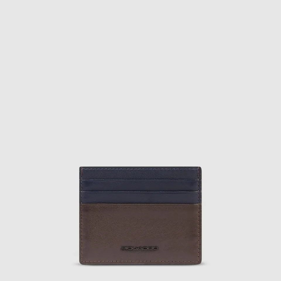 Piquadro Black Square Kartenetui Herren RFID dünn blau
