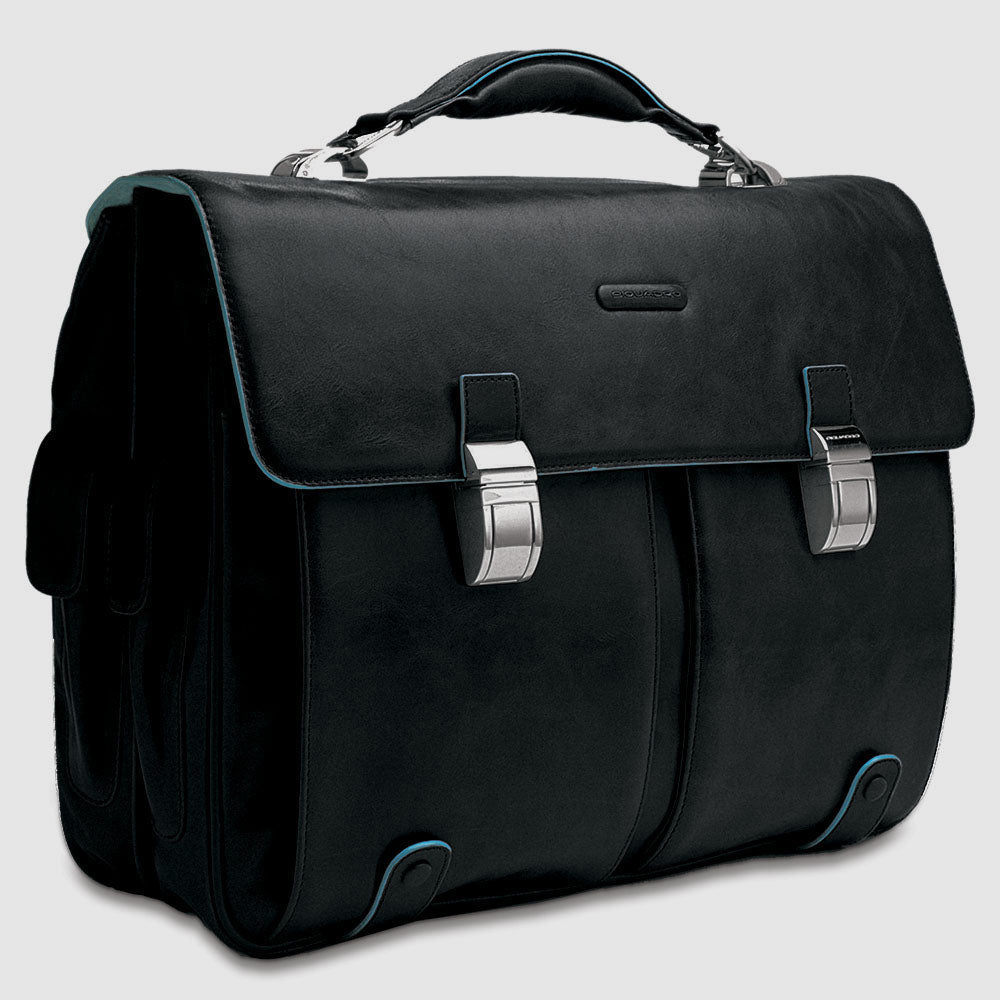 Piquadro Modus Aktentasche 15,6 Zoll Leder schwarz Laptop