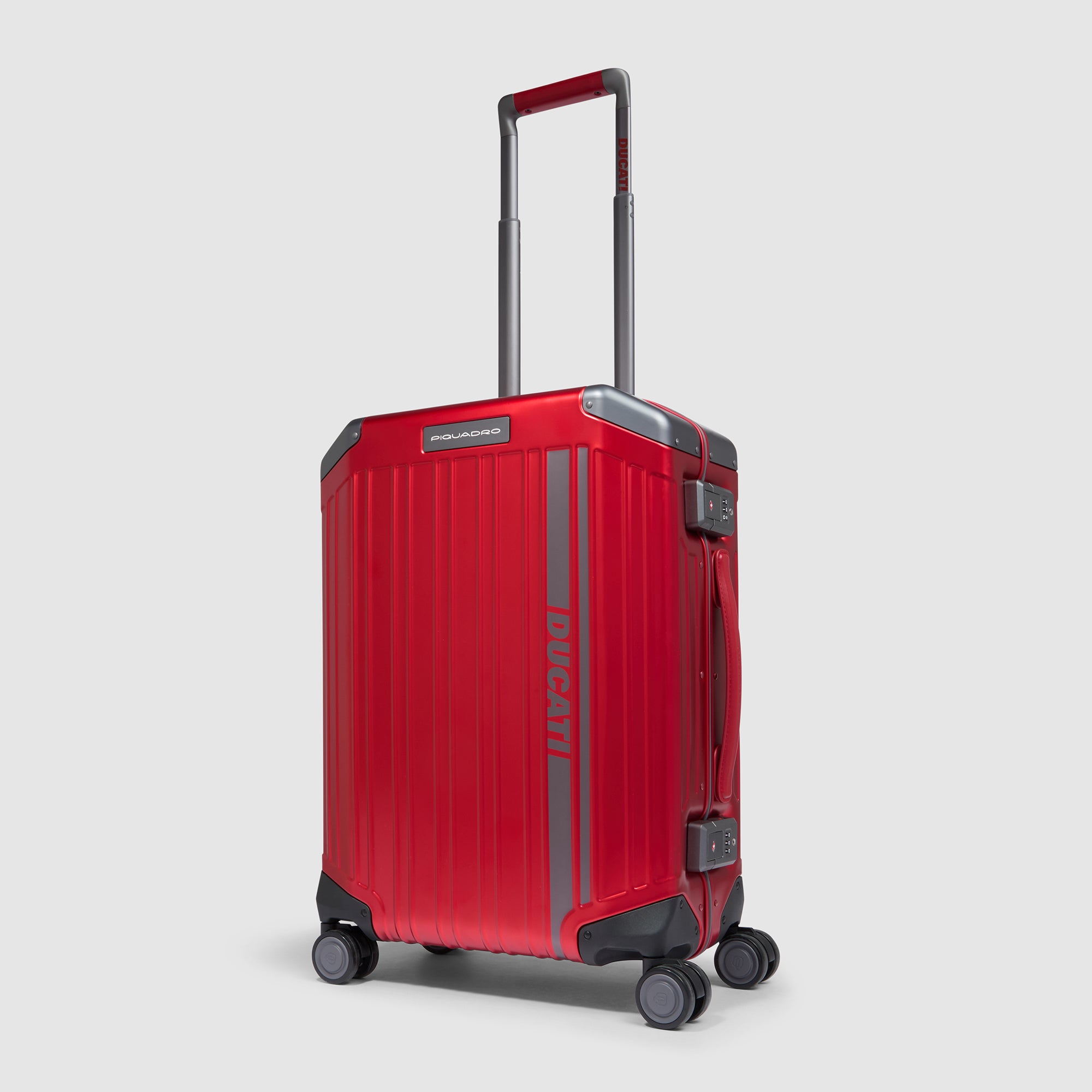 Piquadro Ducati Kabinentrolley Alu Rot 4 Rollen Handgepäck