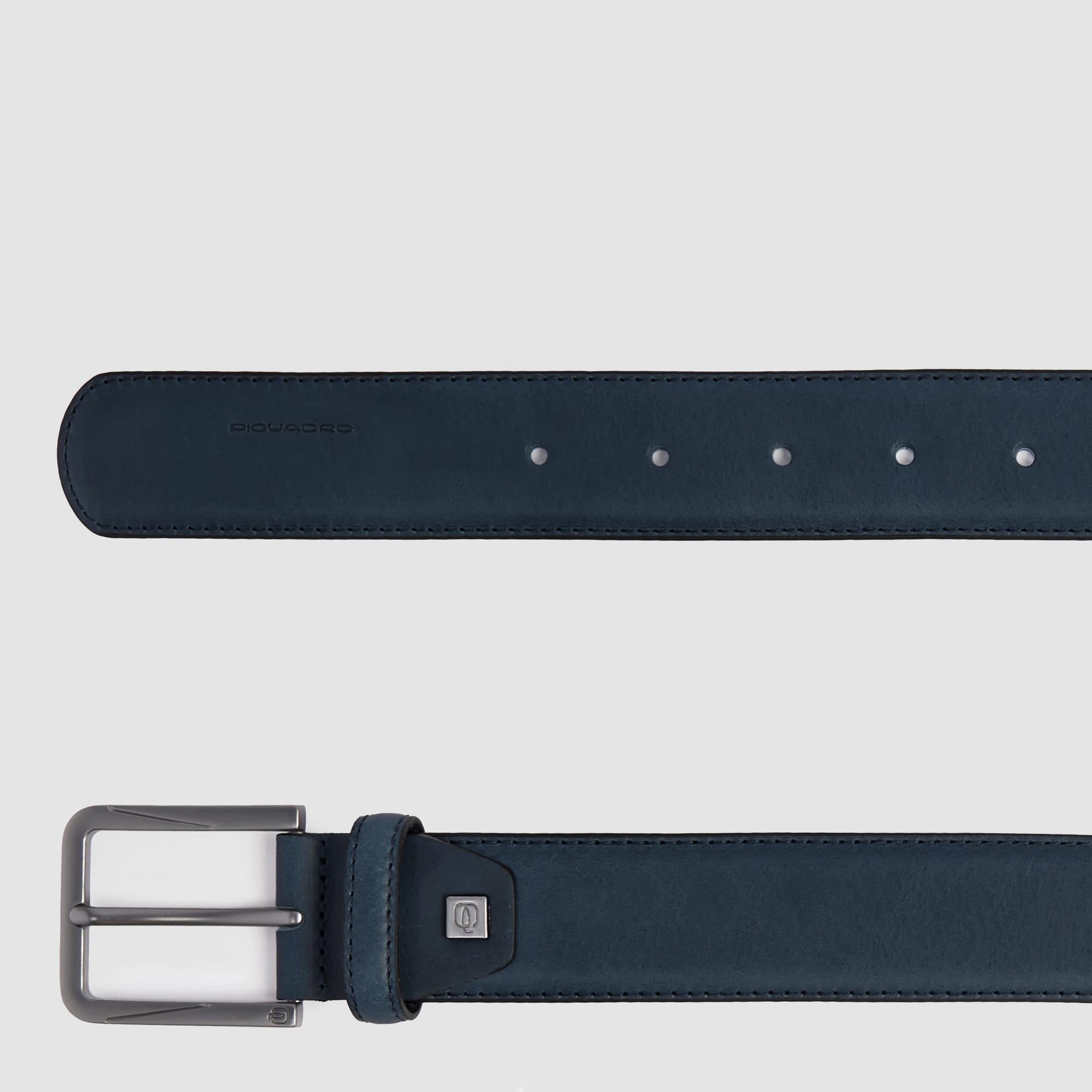 Piquadro Blue Square Gürtel Leder Dorn Schwarz