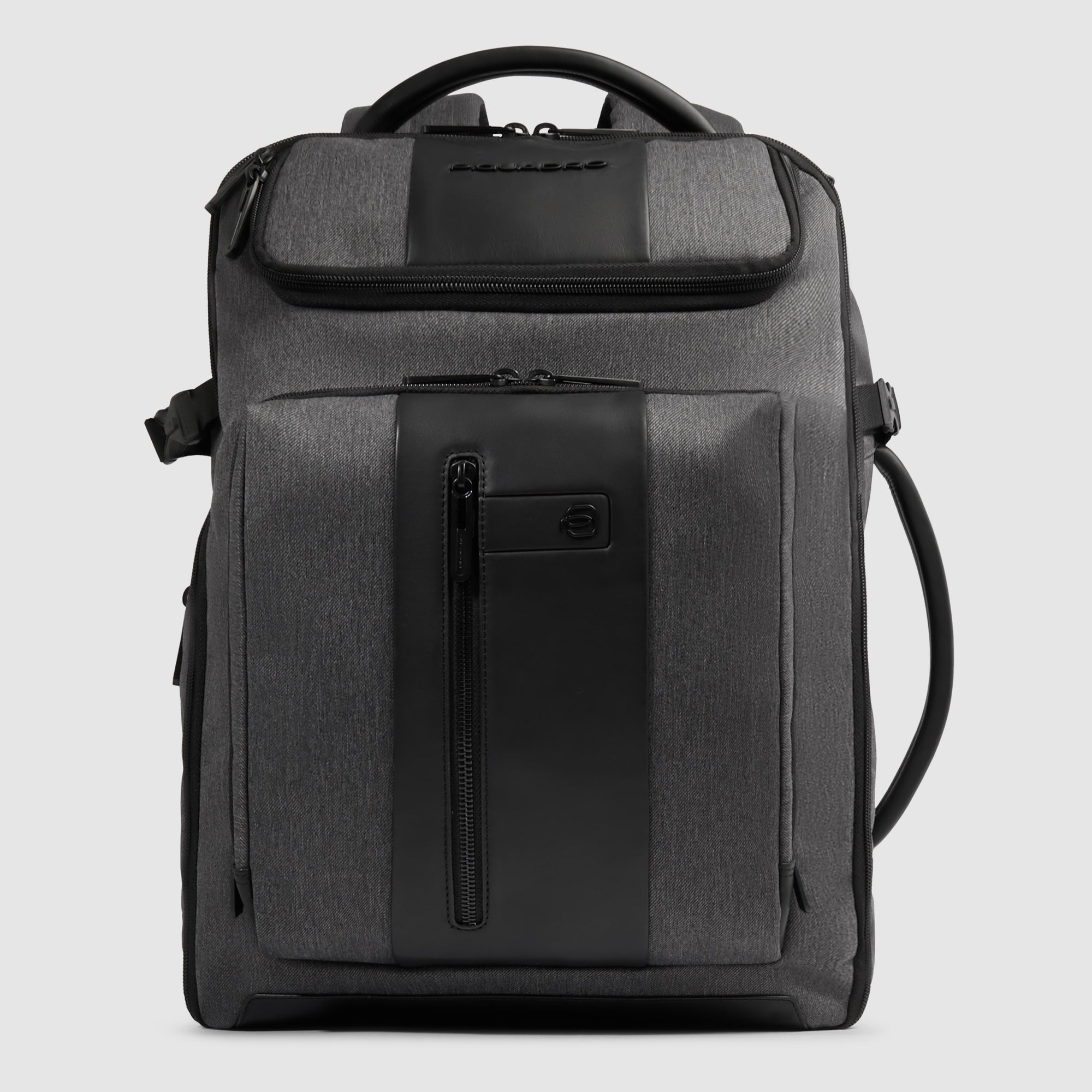 Piquadro Black Square Rucksack 15,6 Zoll schwarz erweiterbar