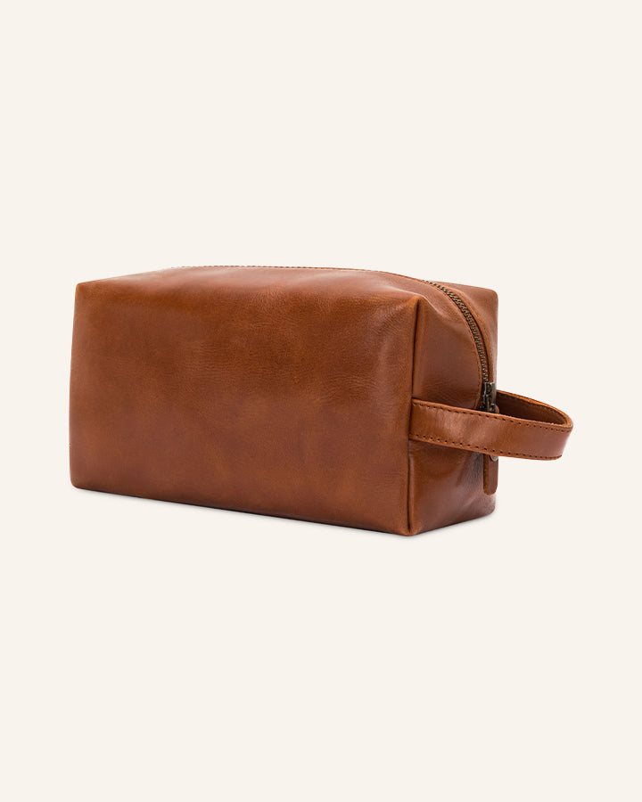 Buckle & Seam Everest Braun Leder Kulturtasche YKK