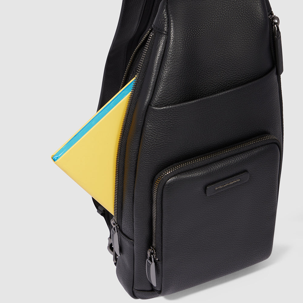 Piquadro Urban Sling-Rucksack Leder iPad mini Schwarz