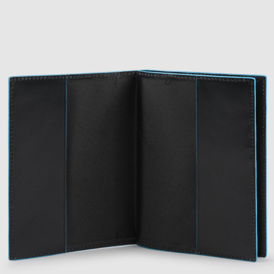 Piquadro Blue Square Reisepassetui Leder Schwarz RFID