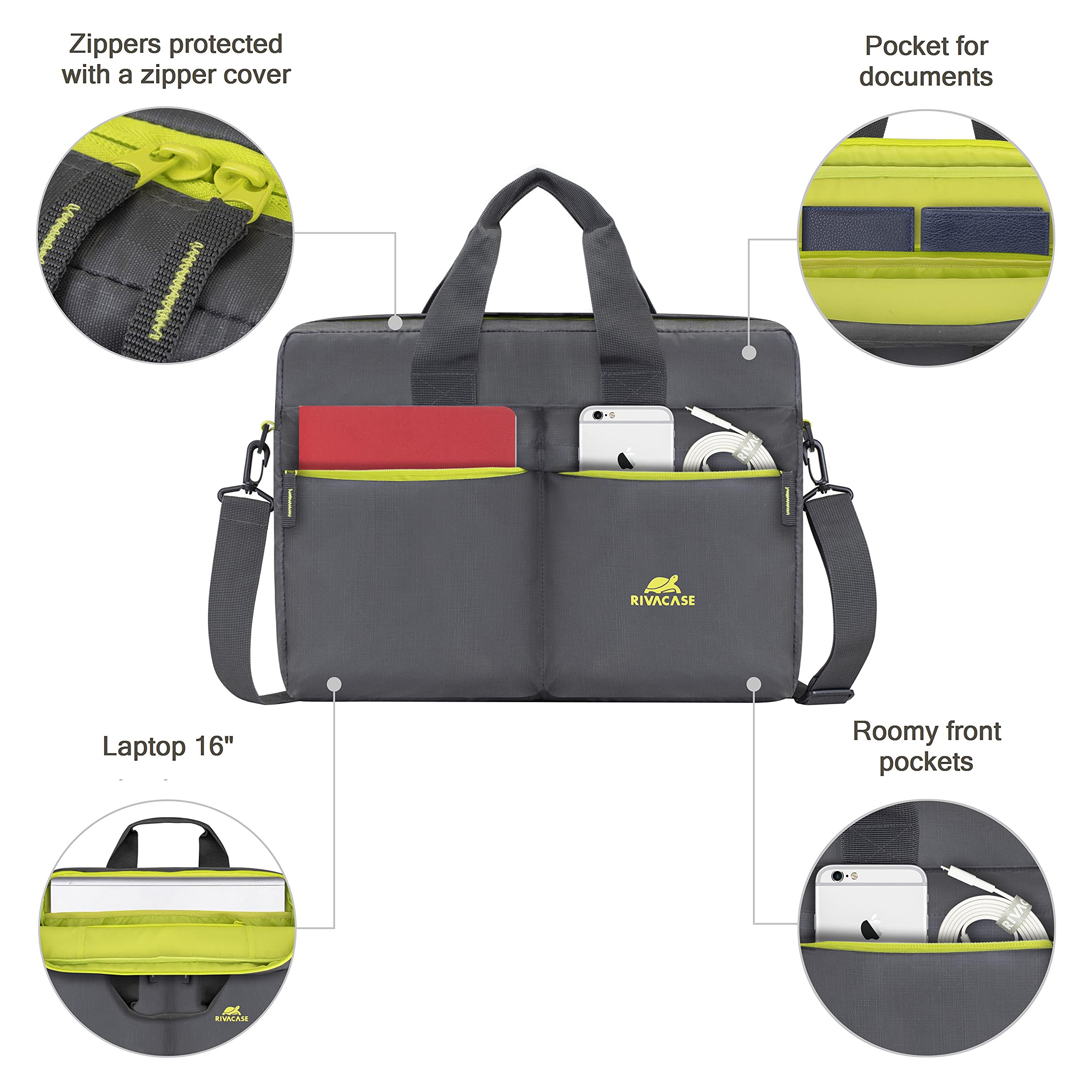 RIVACASE Regent 5532 Laptoptasche 16 Zoll Grau