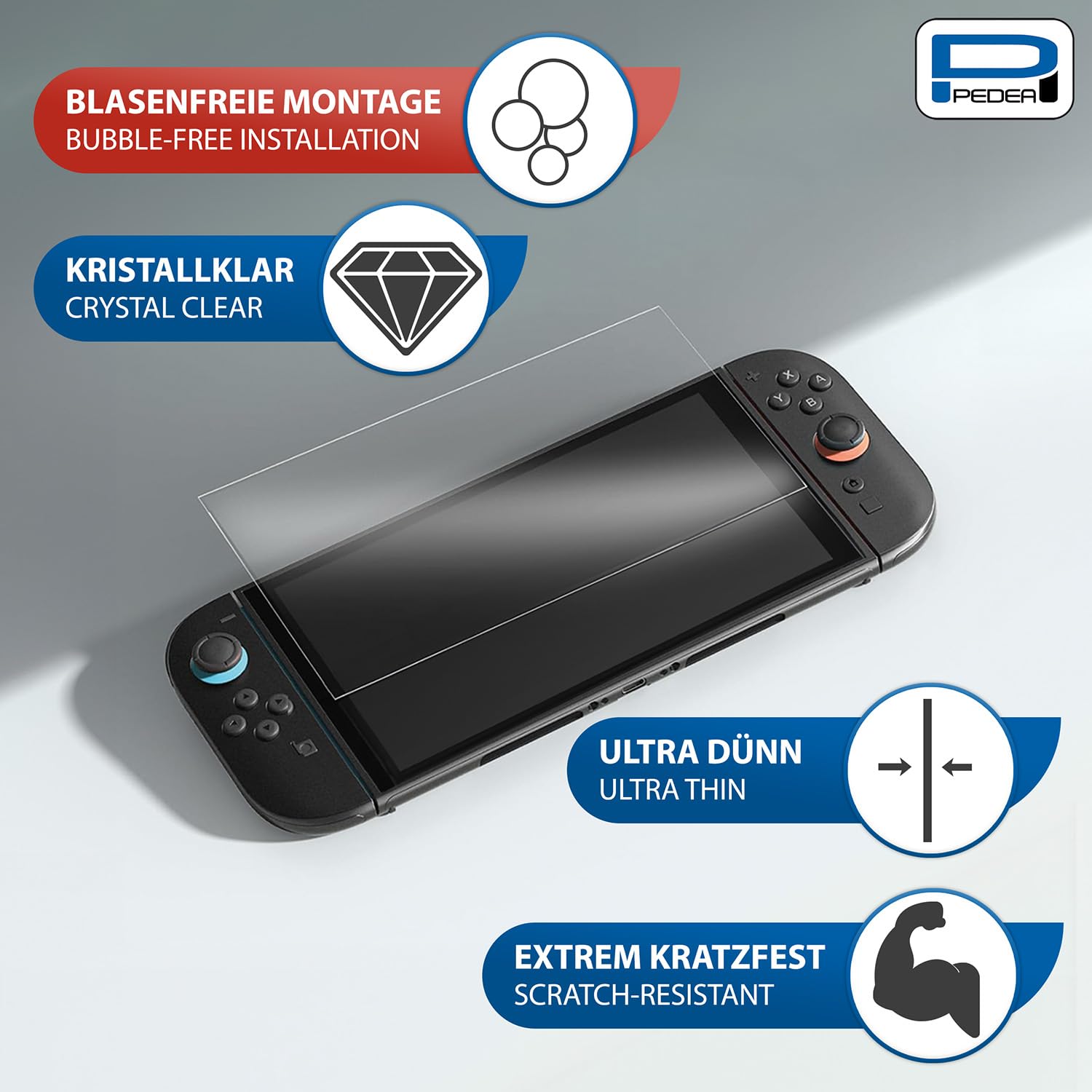 Pedea Panzerglas Schutzfolie Nintendo Switch 2 9H klar