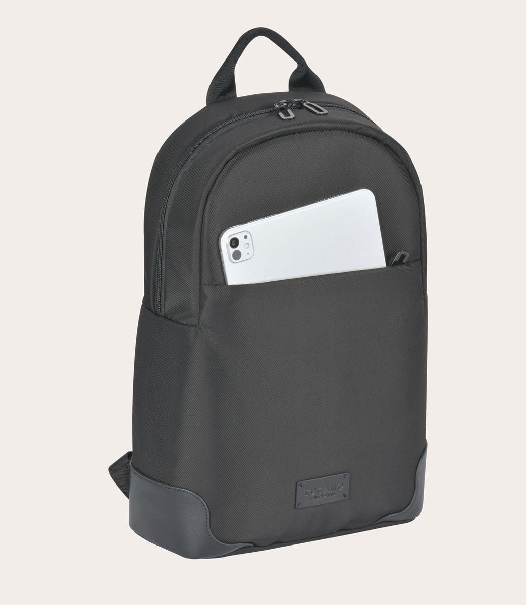Tucano Fine Rucksack 15,6 Zoll Schwarz Laptopfach Leder
