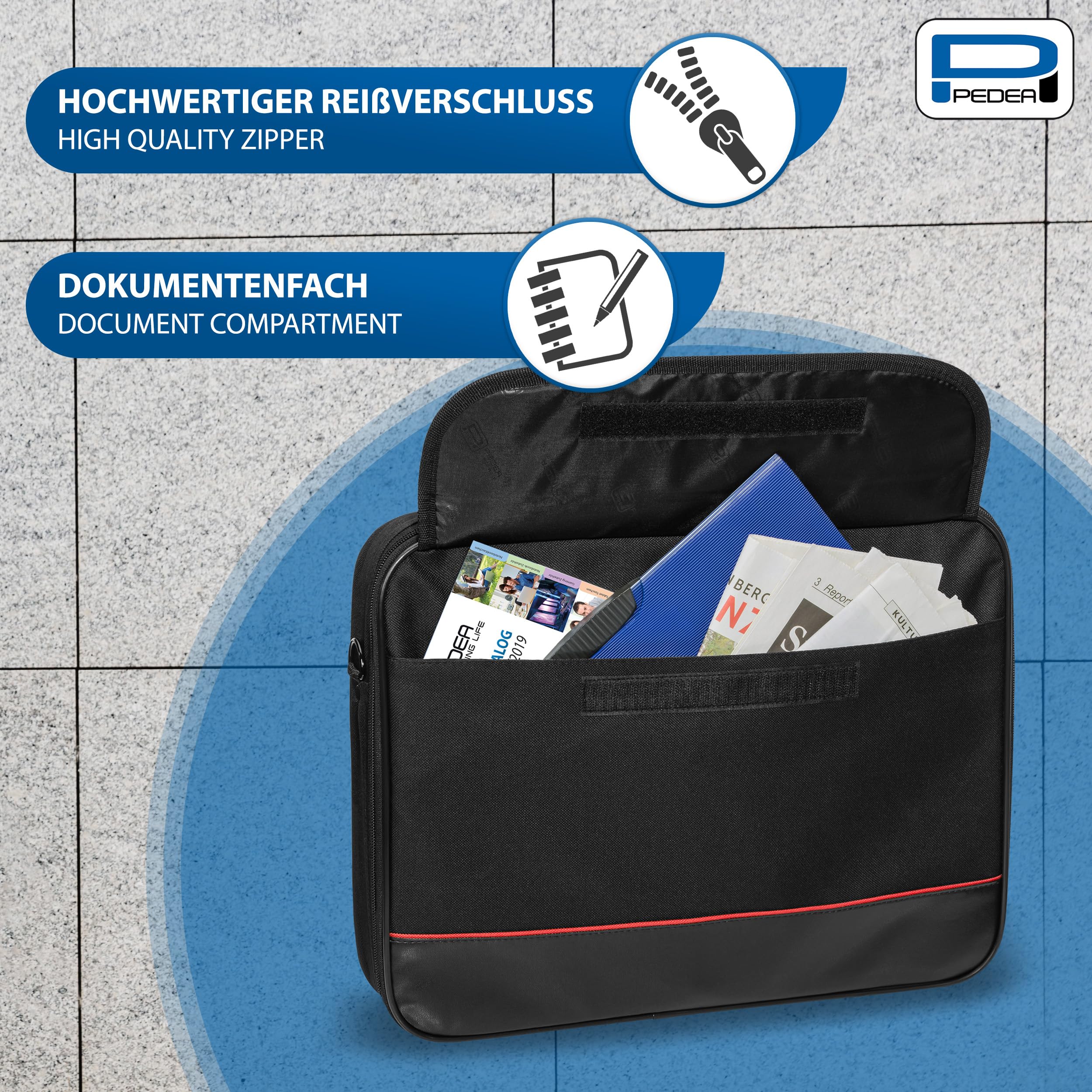 Pedea Trendline Laptoptasche 50x39cm 18,4 Zoll Schwarz