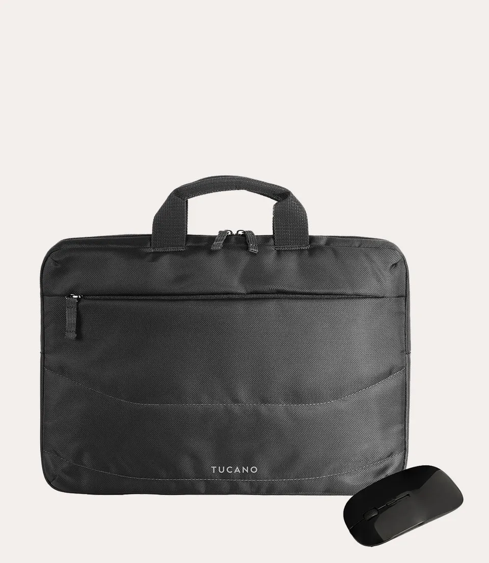 Tucano Idea Bundle 14 Zoll Laptoptasche Schwarz mit Maus