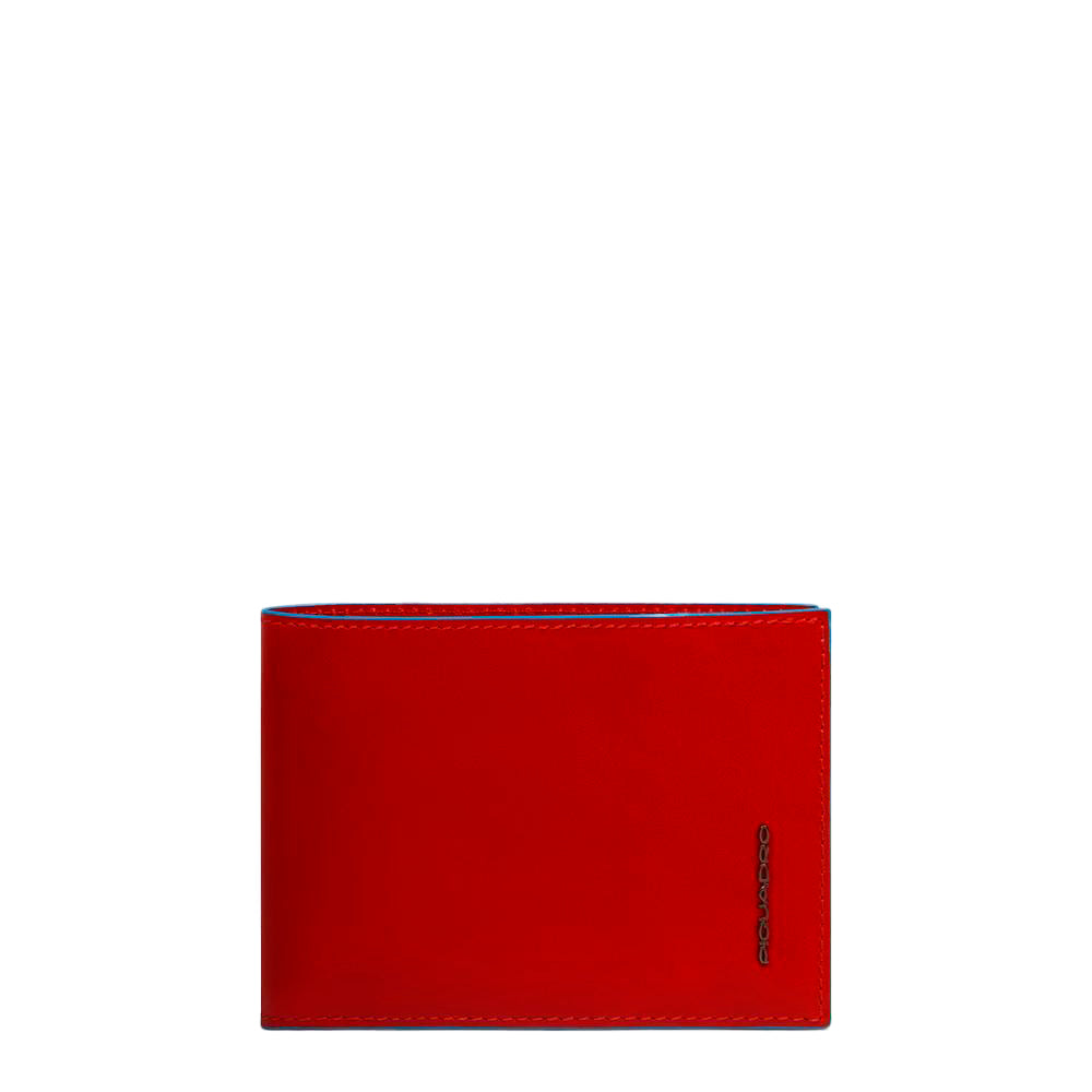 Piquadro Blue Square Geldbörse Herren Leder Blau Münzfach