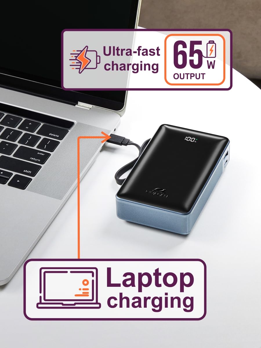 RIVACASE Turbo VA1097 Powerbank 20000 mAh 65W Dunkelgrau