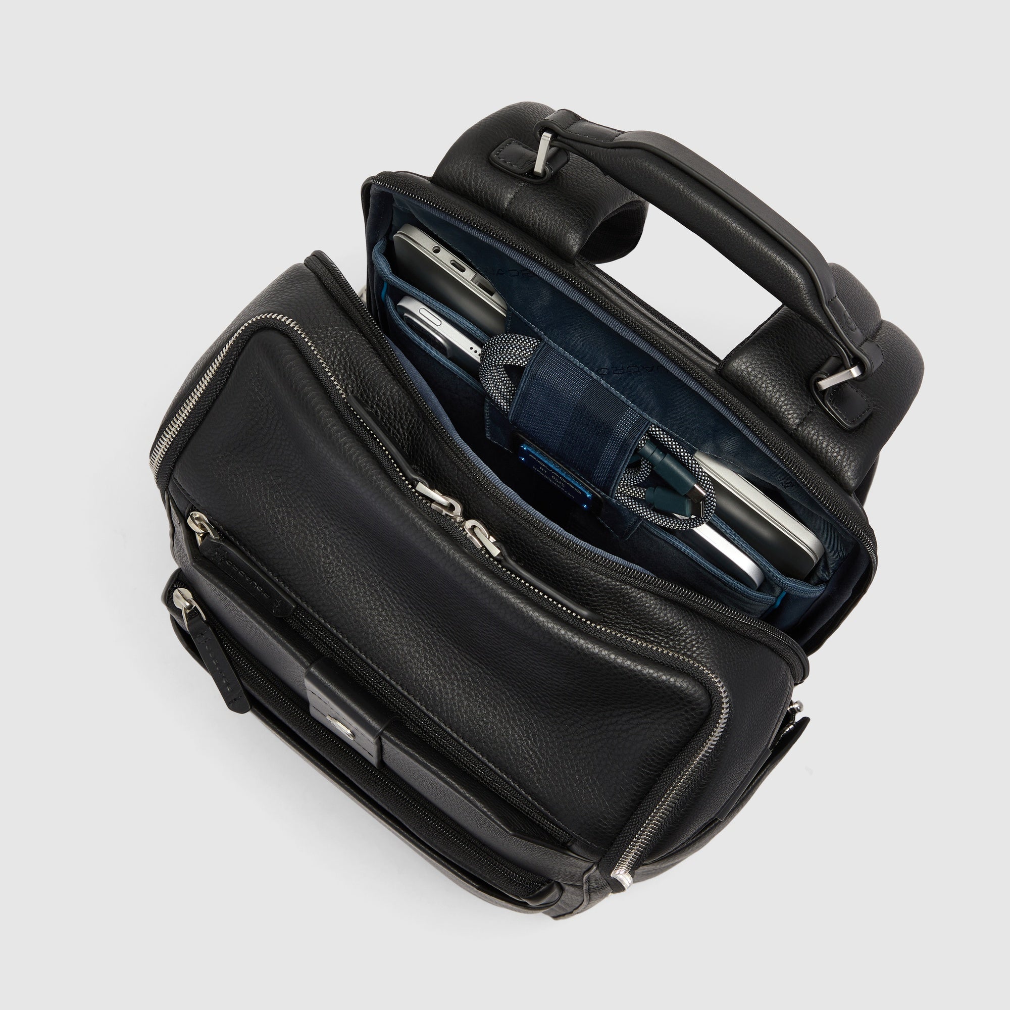 Piquadro Black Square Laptop-Rucksack 15,6 Zoll Schwarz