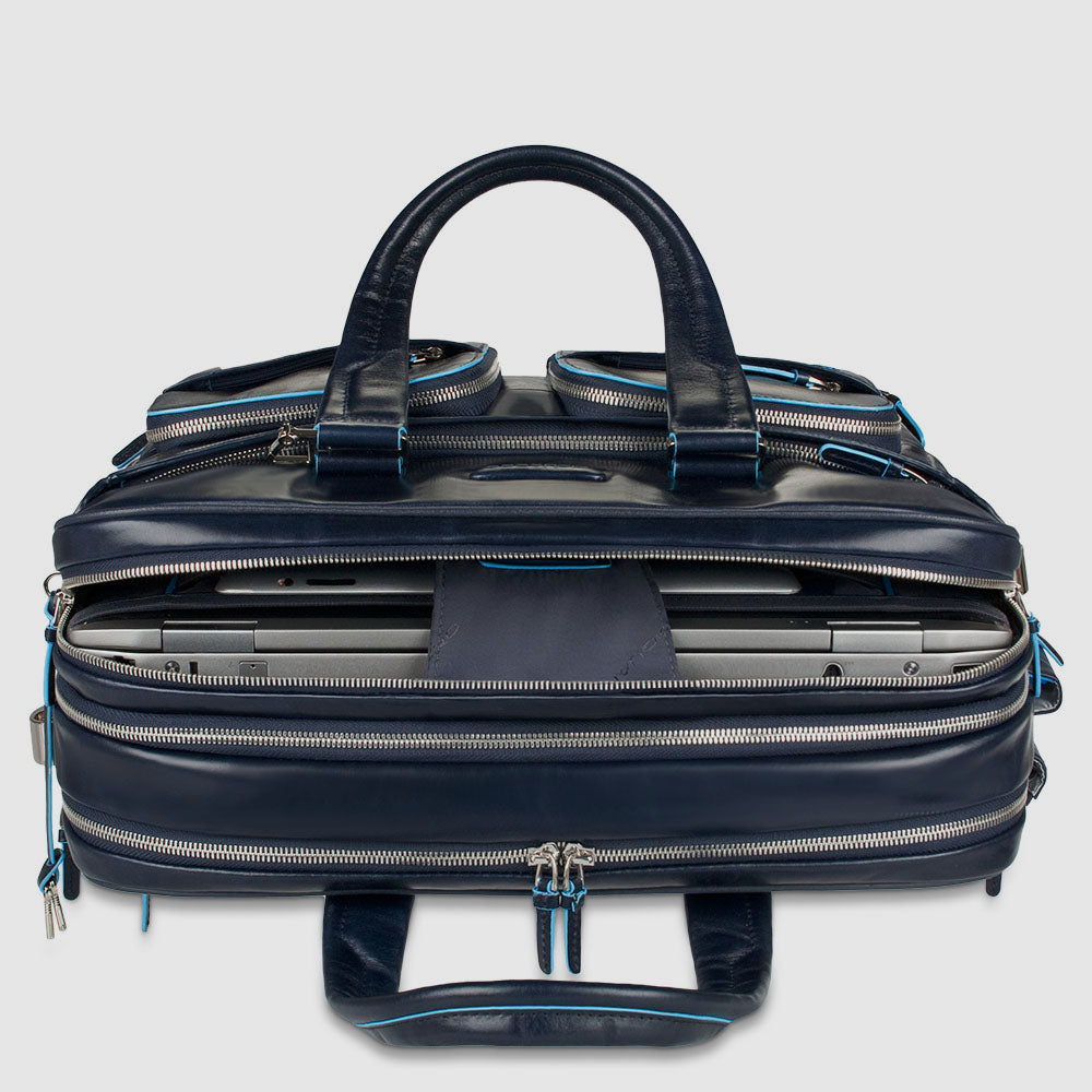 Piquadro Modus Laptoptasche 15,6 Zoll Schwarz erweiterbar