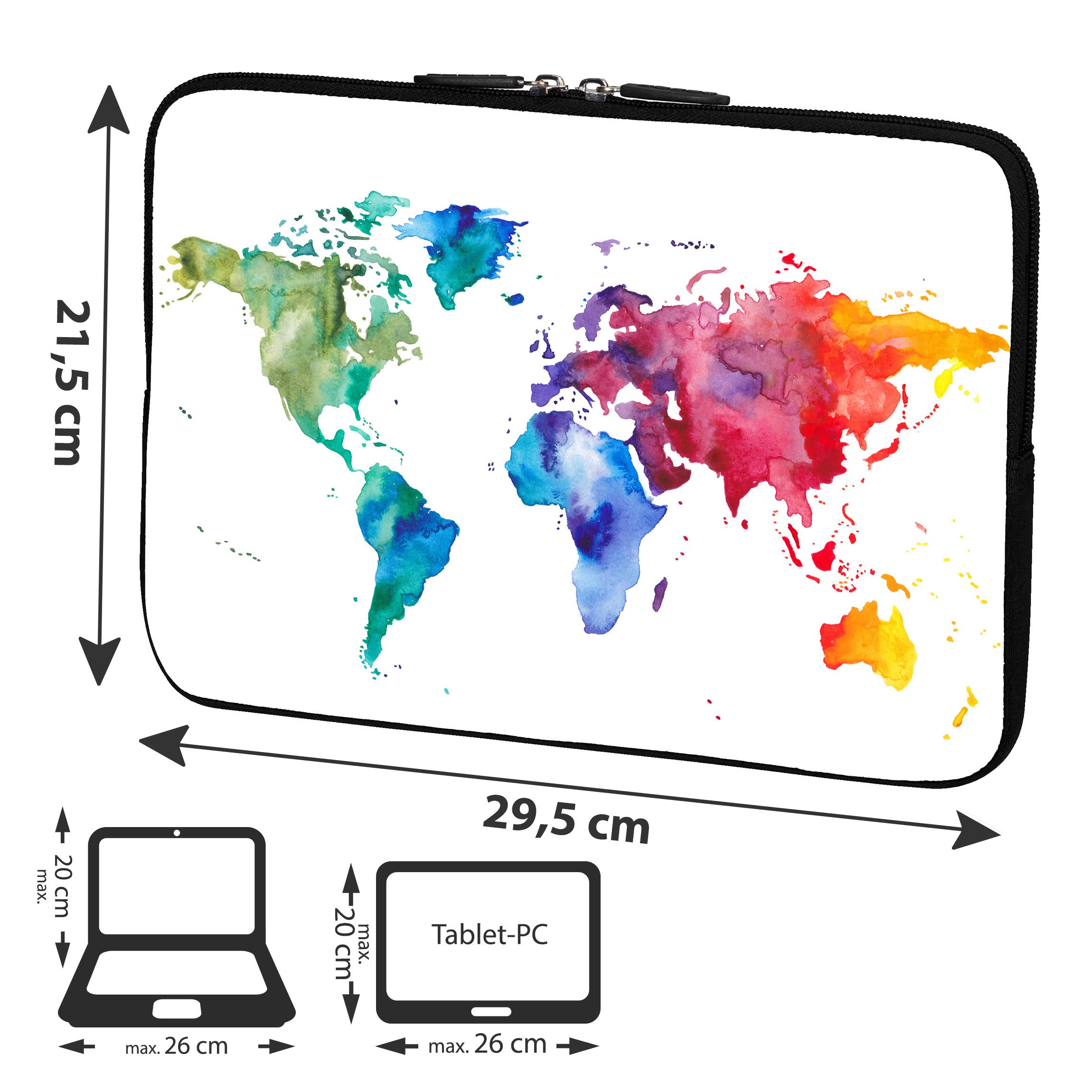 Pedea Tablet-Zubehör Tasche 10,1 Zoll Color World Neopren