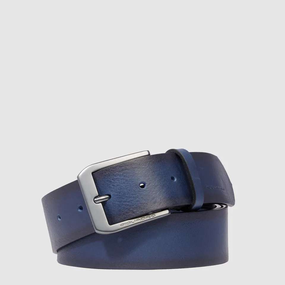 Piquadro Blue Square Ledergürtel Herren blau Dornschließe