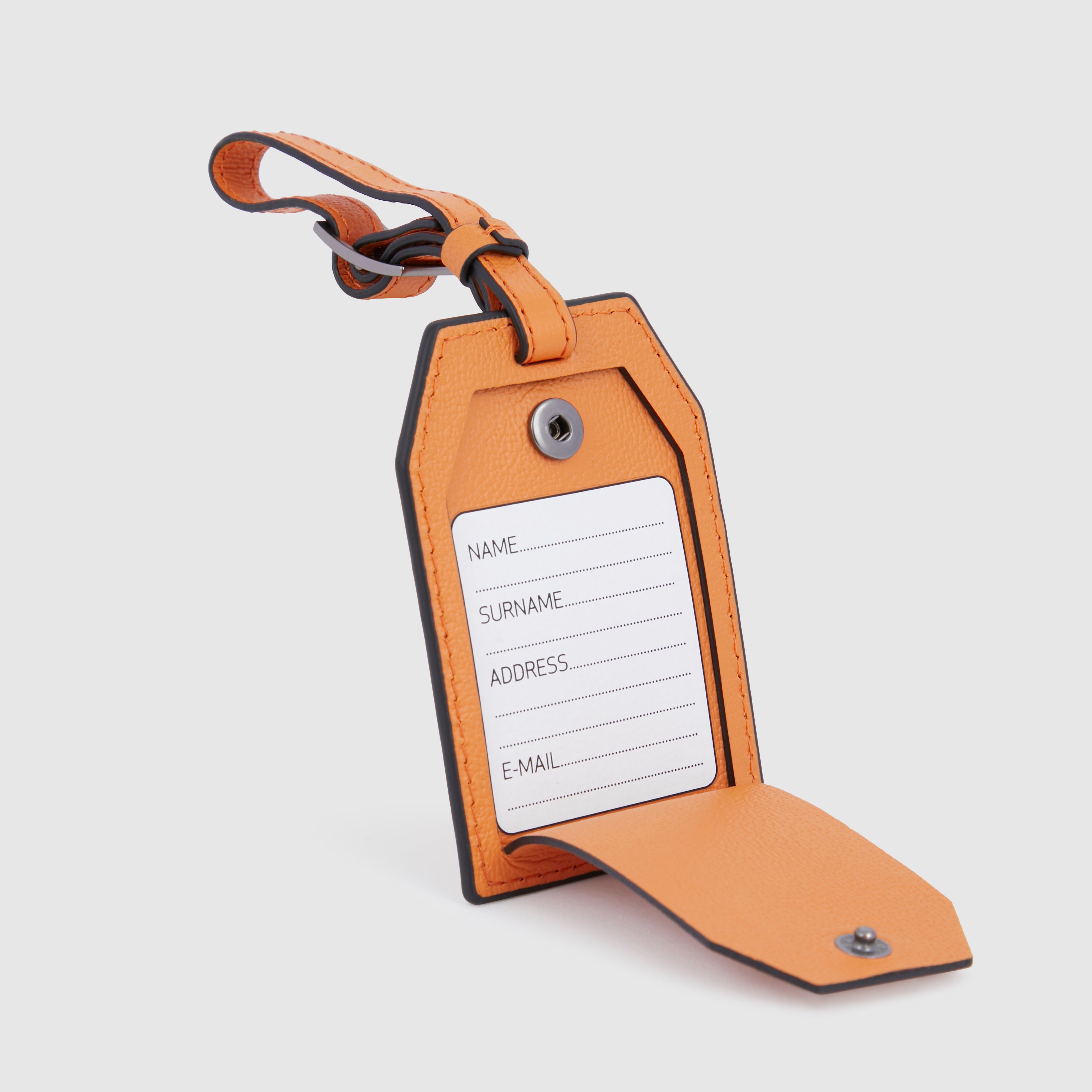 Piquadro Brief Kofferanhänger Leder Schwarz Logo