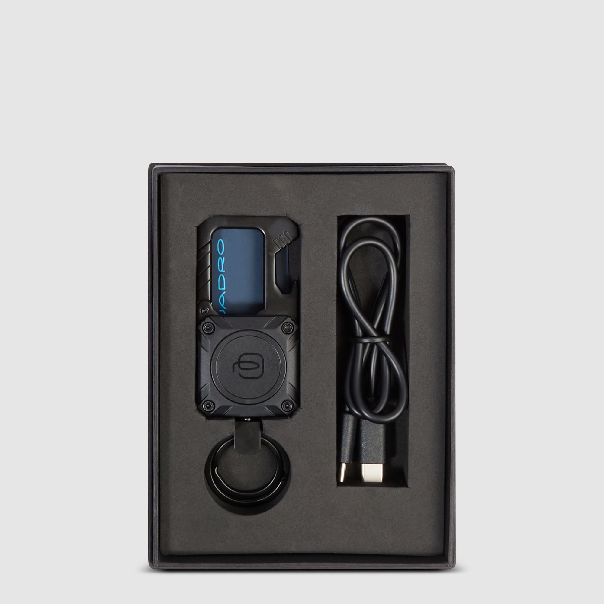 Piquadro Connequ Schlüsselanhänger Metall Schwarz Tracker