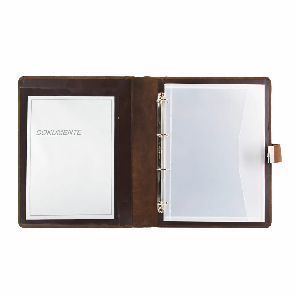 Lightpak Schreibmappen Dokumentenmappe A4 Mappe Braun mit Schloss