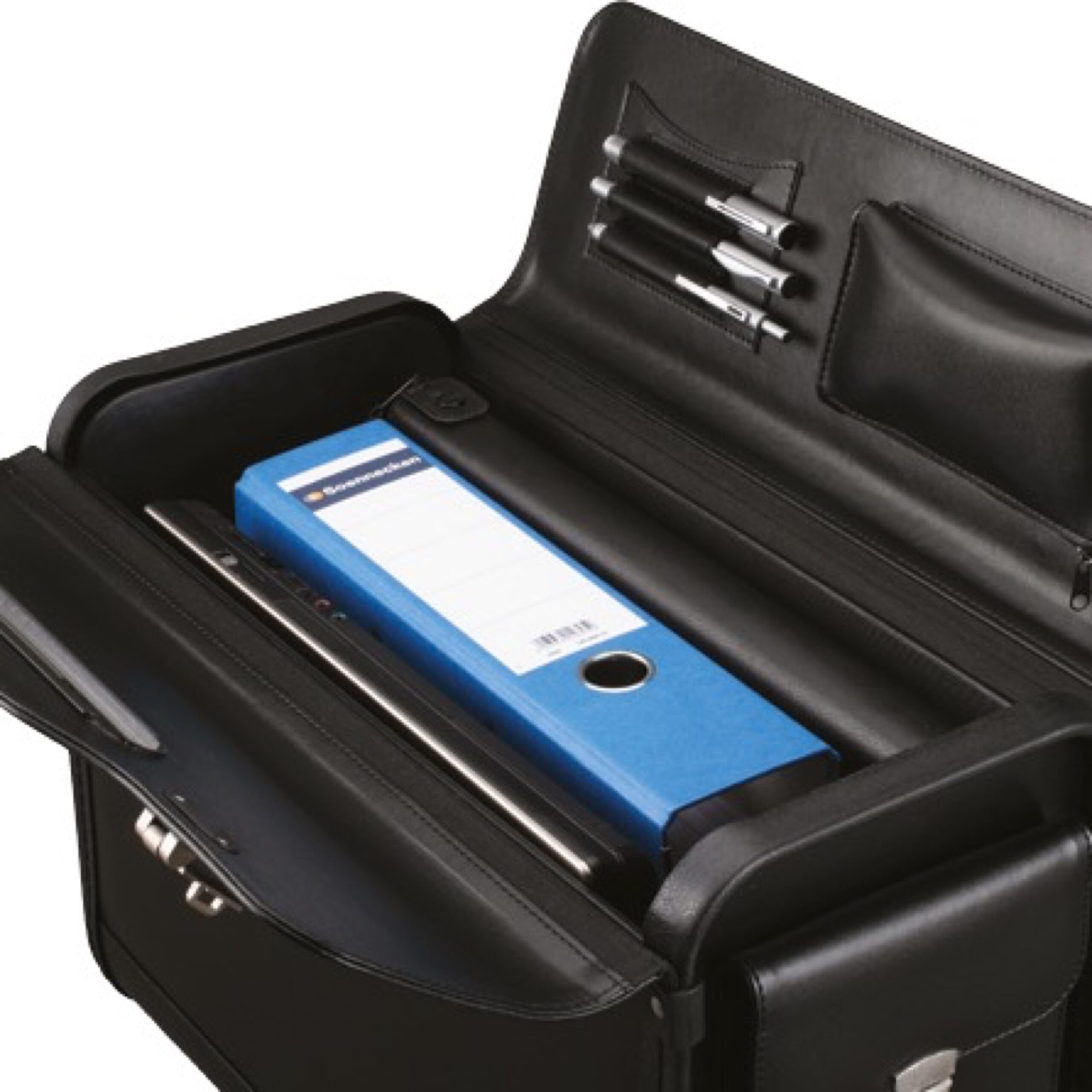 Lightpak Genova Pilotenkoffer schwarz Kunstleder A4