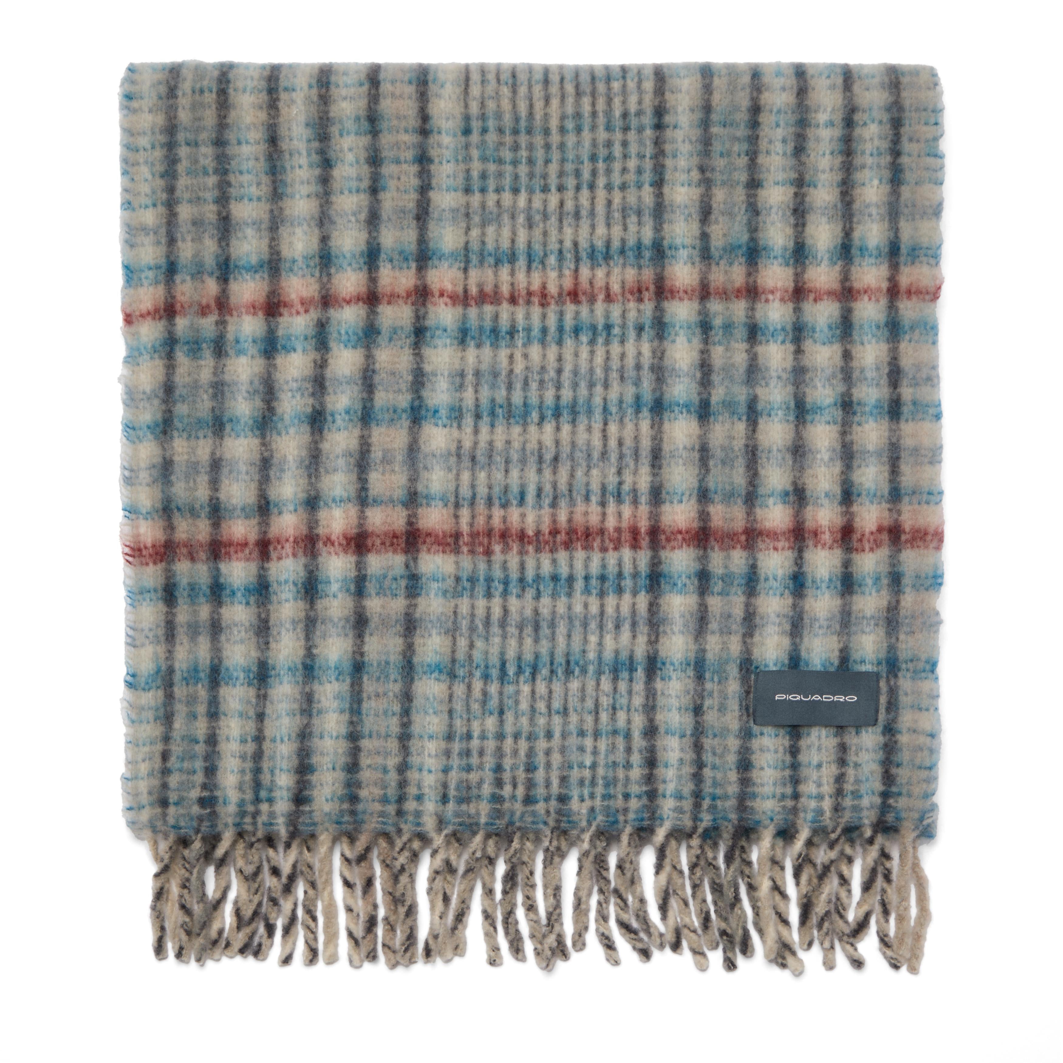 Piquadro Urban Schal Wollmischung Mohair-Effekt Blau